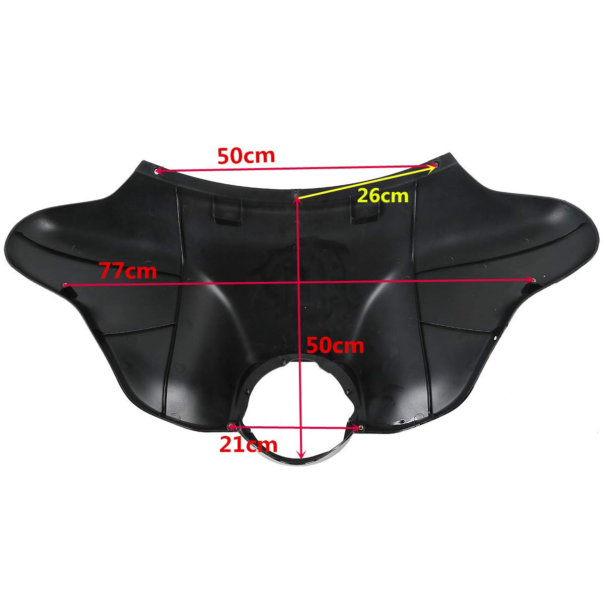 Black Front Outer with Inner Batwing Upper Fairing Cowl for 1996-2013 Harley Davidson Touring Electra Glide, Street Glide & Trike Models | Motorcycle Wind Protection & Custom Styling Upgrade