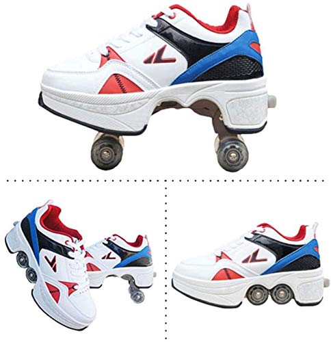 Best Women's & Girls' Roller Skates with Retractable Wheels - Quad & Inline Skates for Boys, Adults & Kids - Perfect for Outdoor Parkour, Skating Rinks & Fun Family Activities