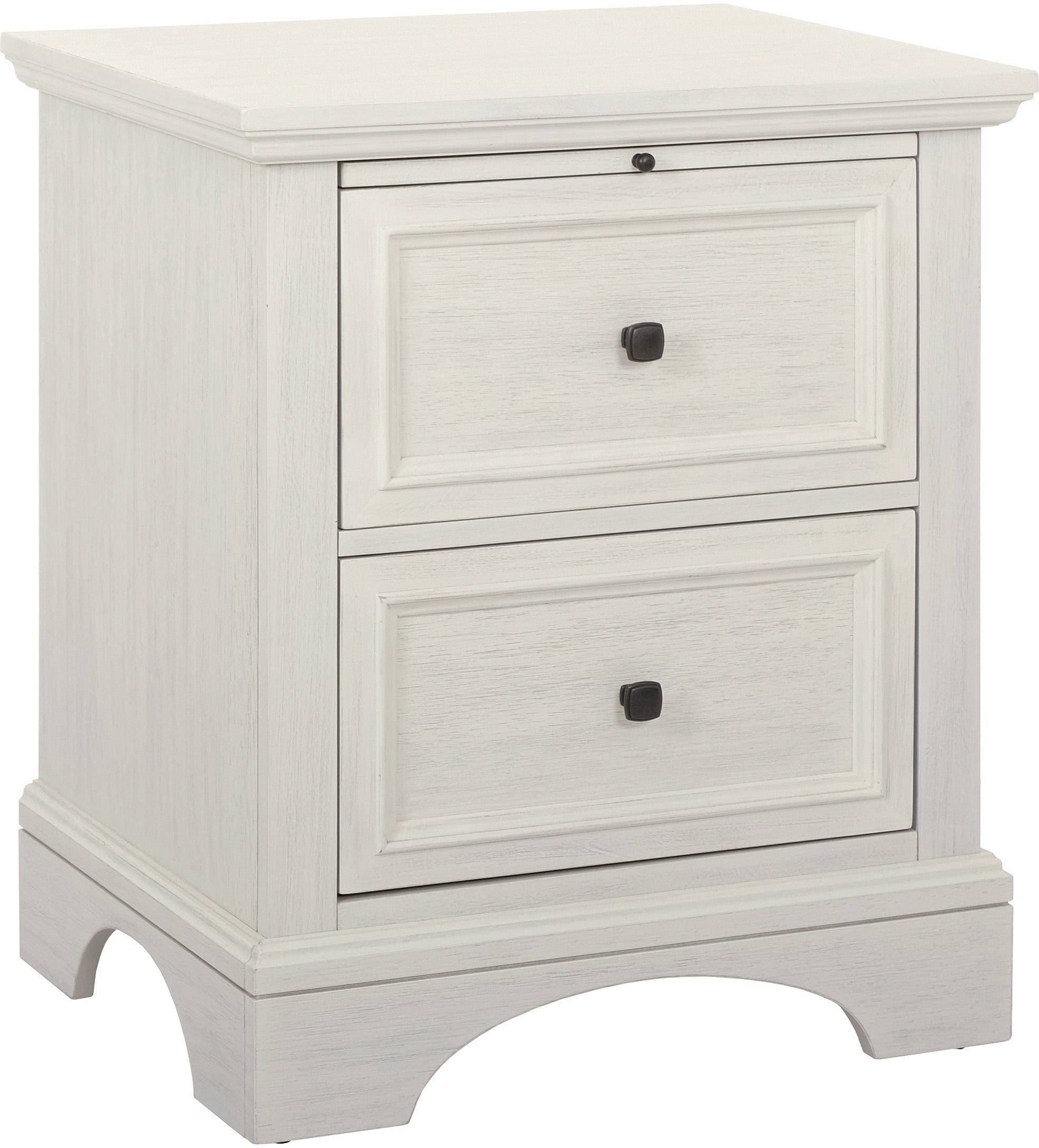 Office Star Farmhouse Basics Nightstand [BP 4215 11W] - Rustic Bedside Table for Bedroom Decor with Storage Shelf