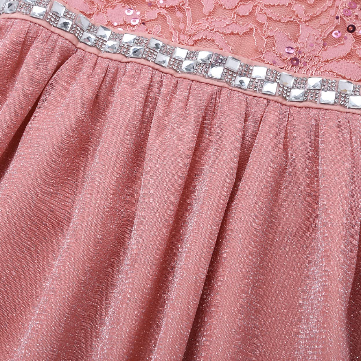 Sparkly Girls Halter Sequins Lace Chiffon Flower Dress for Junior Wedding, Bridesmaid & Prom Party | Perfect for Formal Events, Birthday Celebrations & Special Occasions