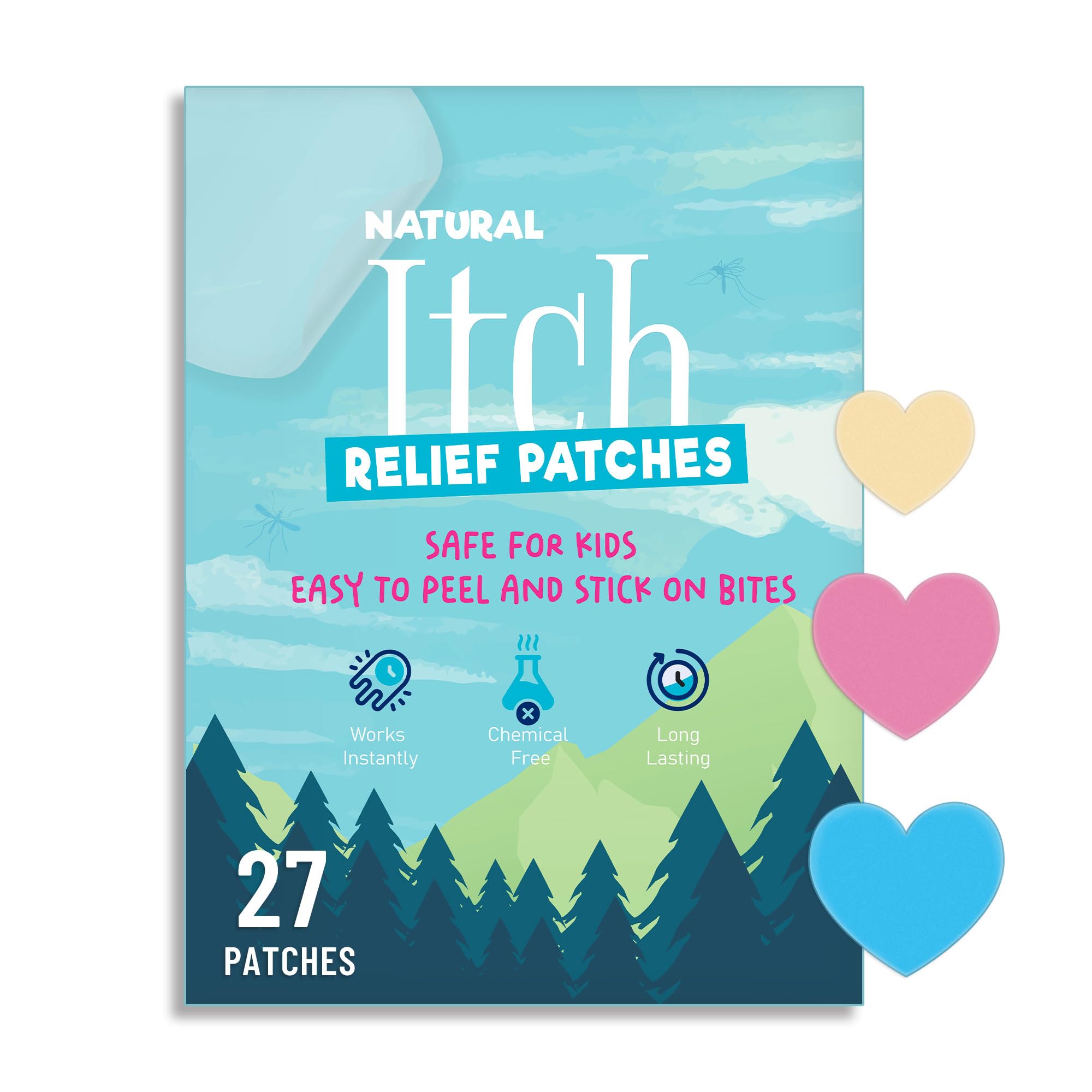**Kids Itch Relief Patches - 27 Colorful Anti Itch Stickers for Fast Bite & Swelling Relief | Summer Travel, Outdoor Camping, Hiking Essentials for Bug Bites & Skin Irritation**