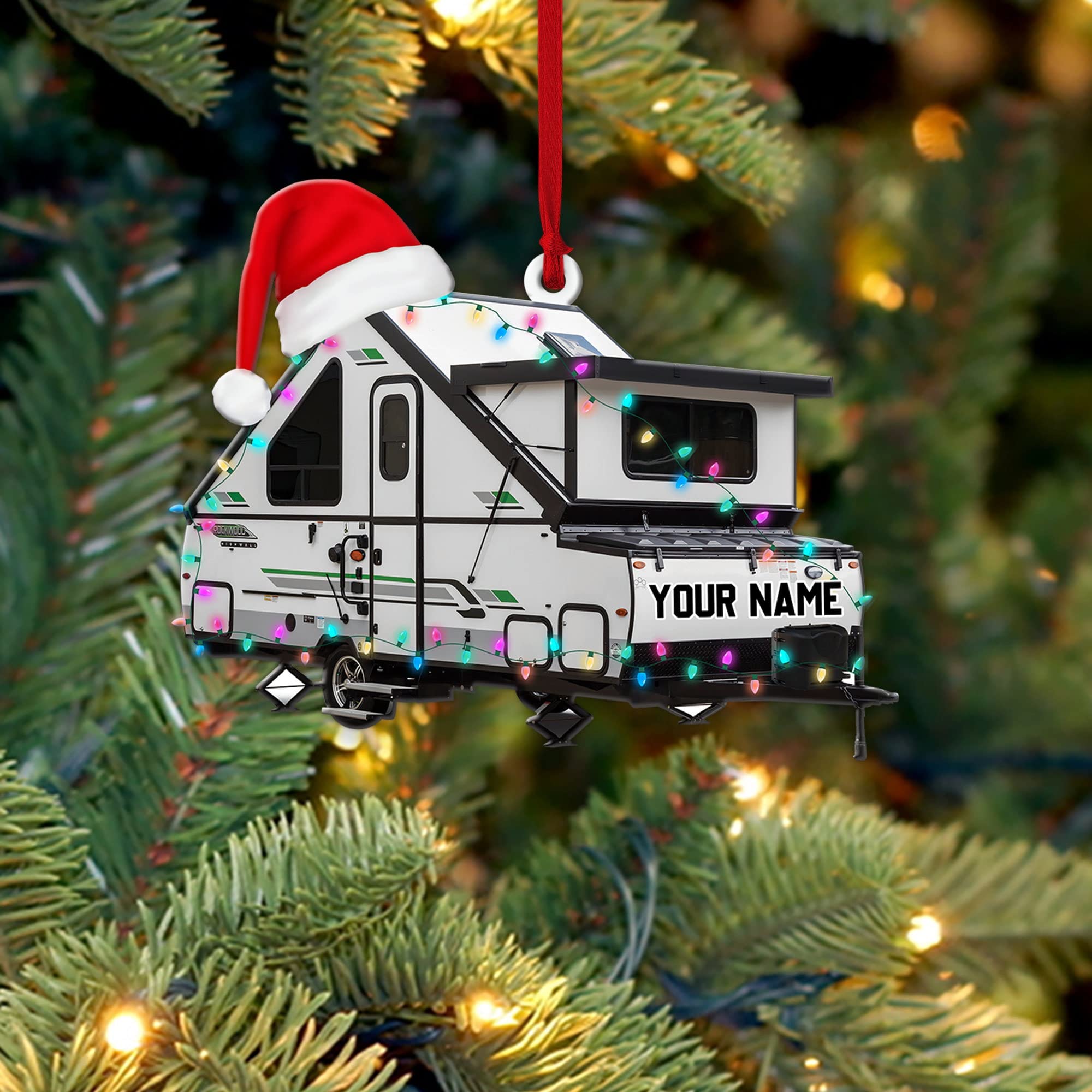 Personalized Camping Christmas Ornaments - Handmade Camper Tree Decorations for RV Enthusiasts & Outdoor Lovers | Perfect for Holiday Gifts, Christmas Tree Decor & Camper Van Enthusiast Collectibles
