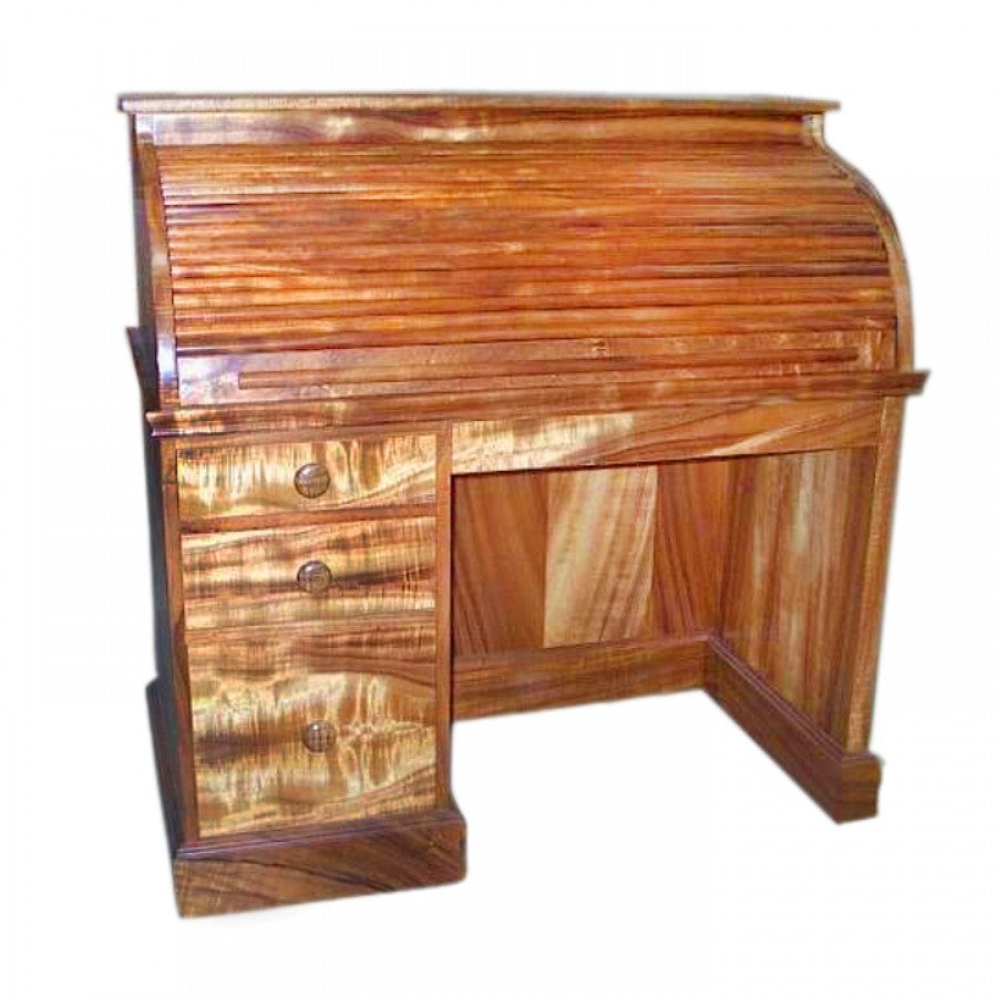 Compact Rolltop Desk with Lockable Storage - Vintage Style Writing Desk for Home Office, Study & Small Spaces - Perfect for Remote Work & Crafting