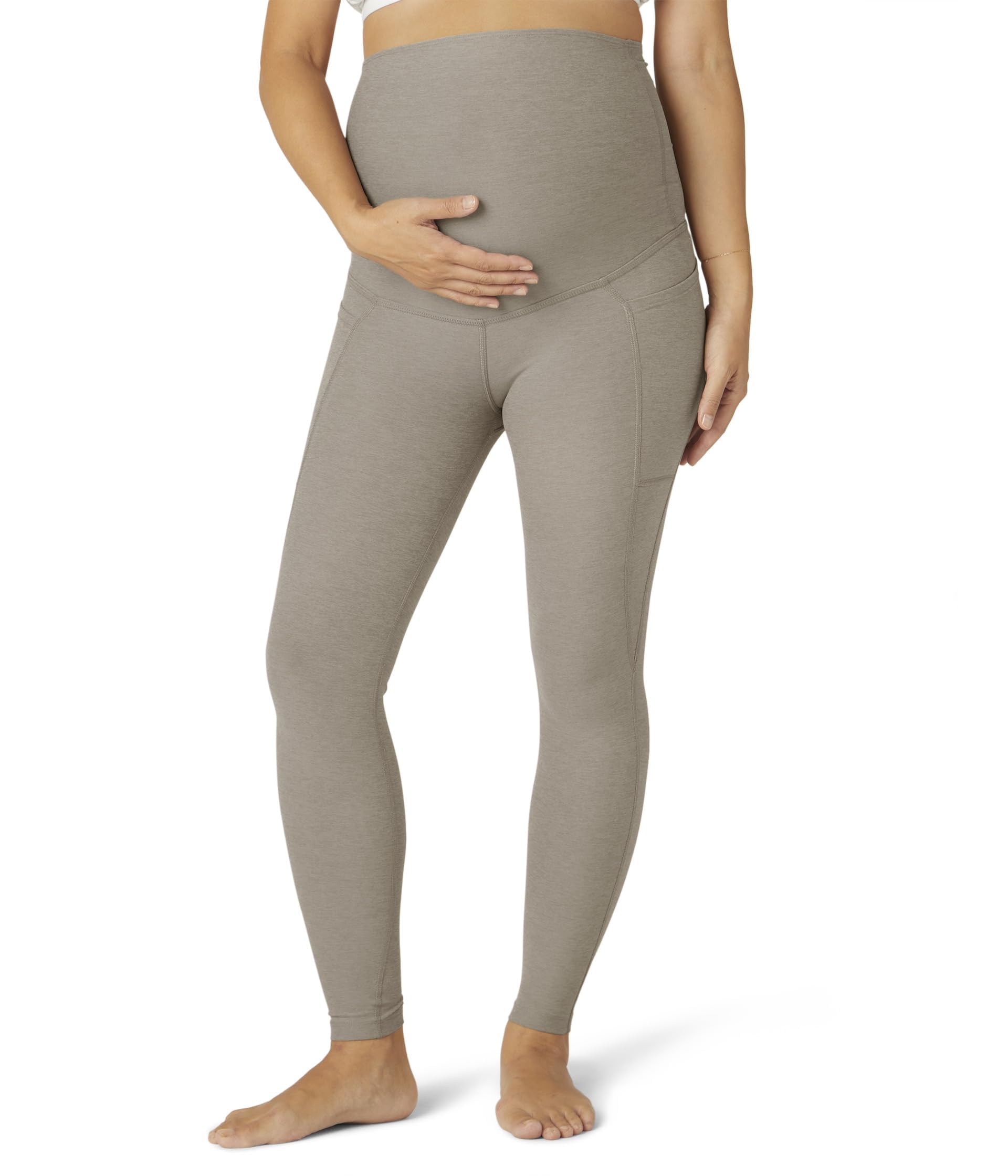 Beyond Yoga Maternity Spacedye High-Waisted Midi Leggings - Soft Stretch Pregnancy Yoga Pants for Comfort & Support - Perfect for Prenatal Workouts, Lounge & Everyday Wear