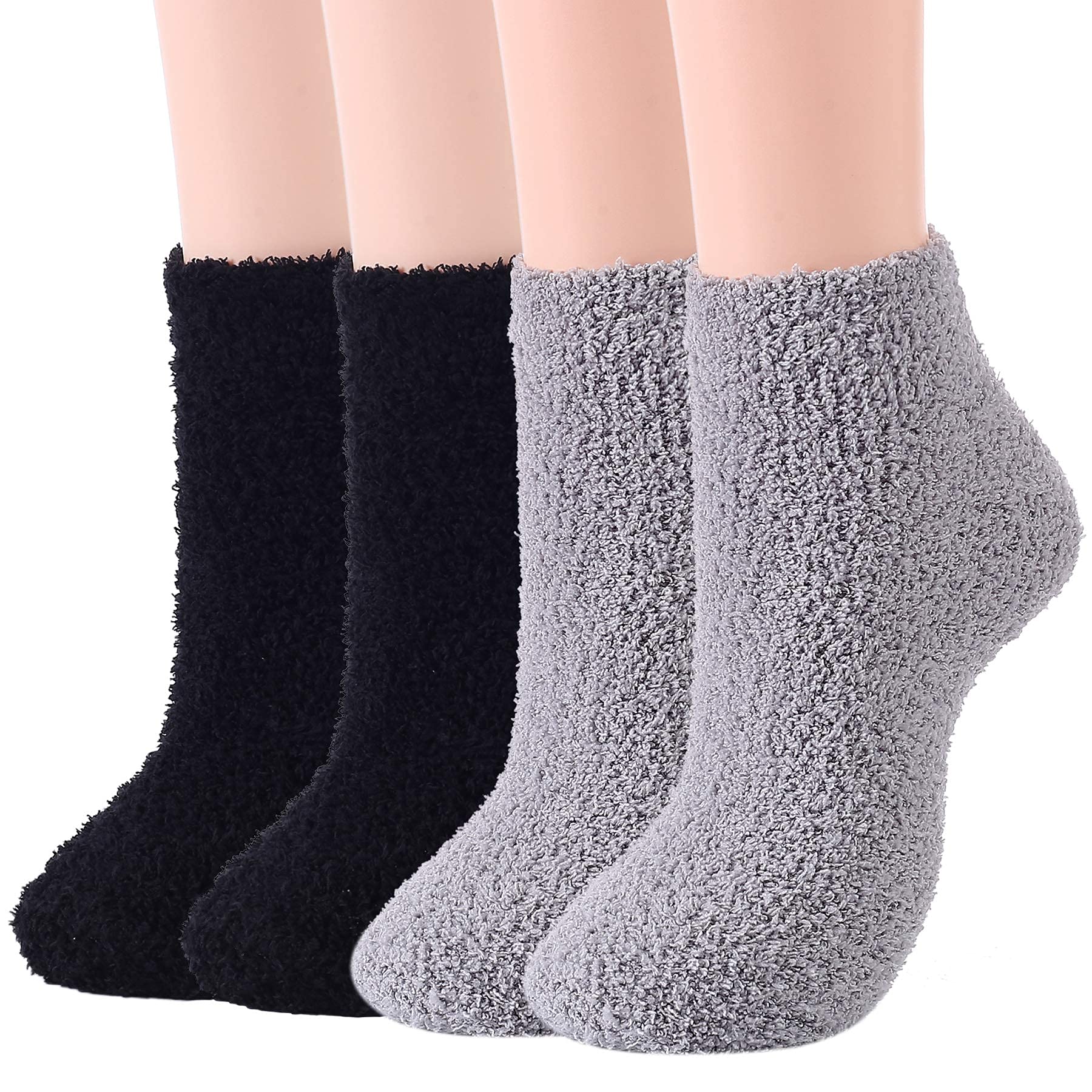 Zando Men's Fuzzy Plush Fluffy Socks - Thick Athletic Hiking Socks for Winter, Soft & Warm Cozy Socks - Perfect for Outdoor Activities, Camping, and Cold Weather Comfort