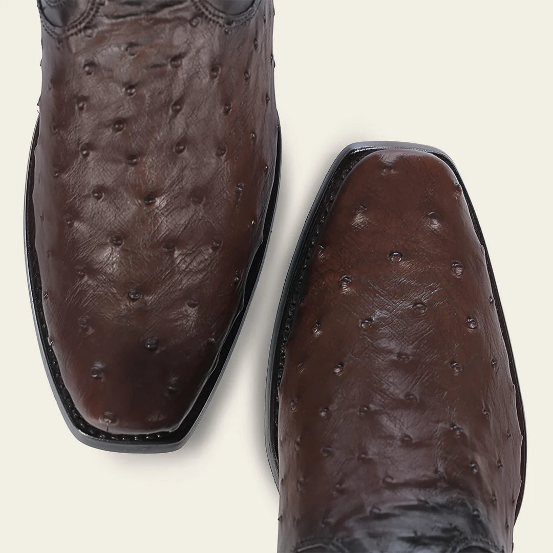 1J3DA1 Men's Cuadra Chocolate Cowboy Dress Boots - Genuine Ostrich Leather Western Boots for Rodeo, Country Dance & Casual Wear