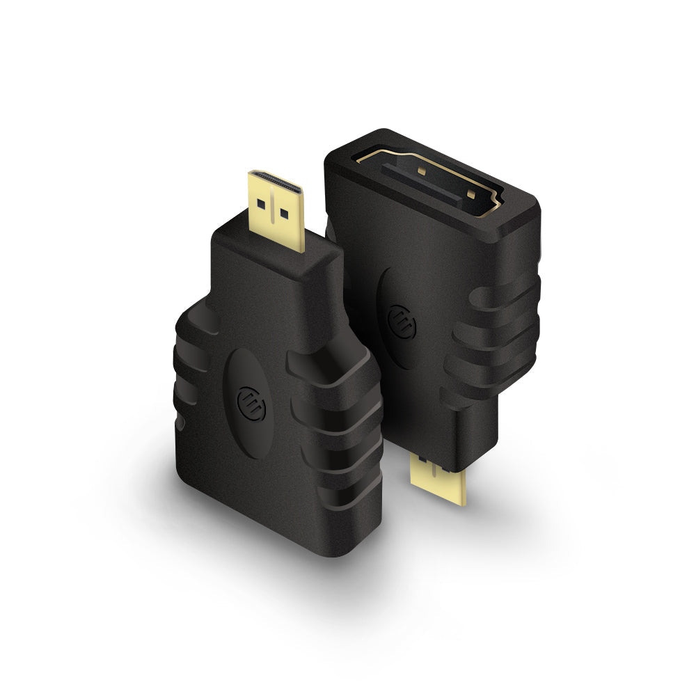 Micro HDMI Male to HDMI Female Adapter - 4K Ultra HD Support for Cameras, Laptops & Monitors - Perfect for DSLRs, GoPros & Home Theater Setups