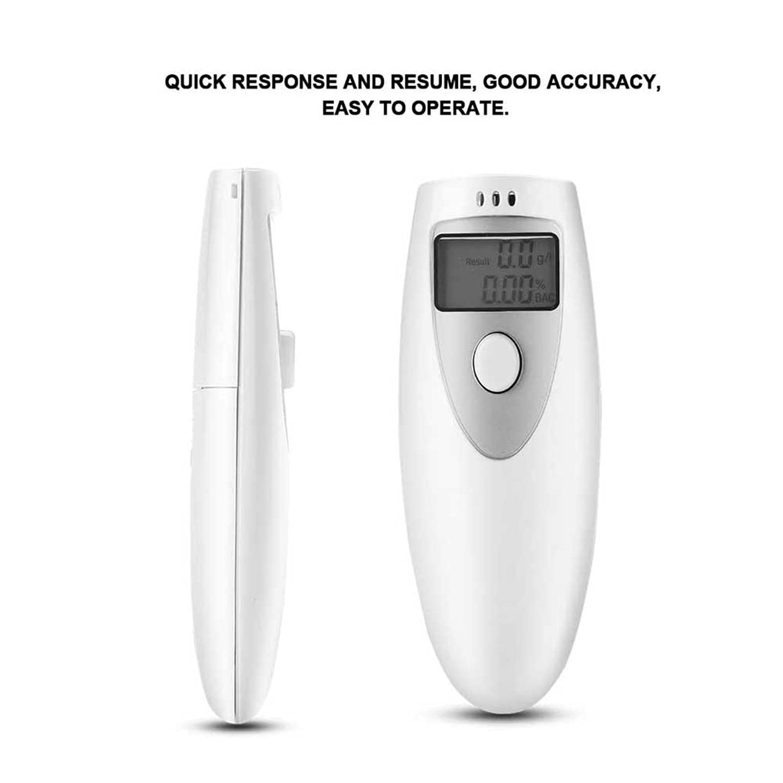 2PCS Professional Breathalyzer - Portable Alcohol Breath Tester with Digital LCD Display & High Accuracy Semiconductor Sensor for Personal, Workplace & Law Enforcement Use