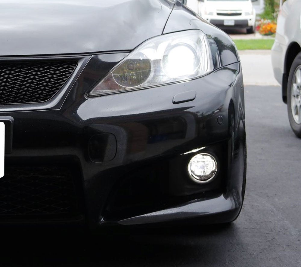 Direct Fit OEM Spec 15W CREE LED Projector Fog Lights Kit - Compatible with Toyota Lexus Scion - Durable Bright Fog Lights for Off-Roading Night Driving & Bad Weather Conditions
