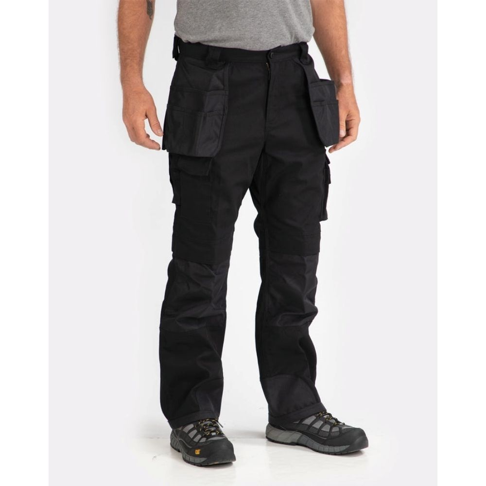CAT Men's Trademark Work Pants - Durable & Comfortable Black C172 for Construction, Landscaping & Outdoor Work