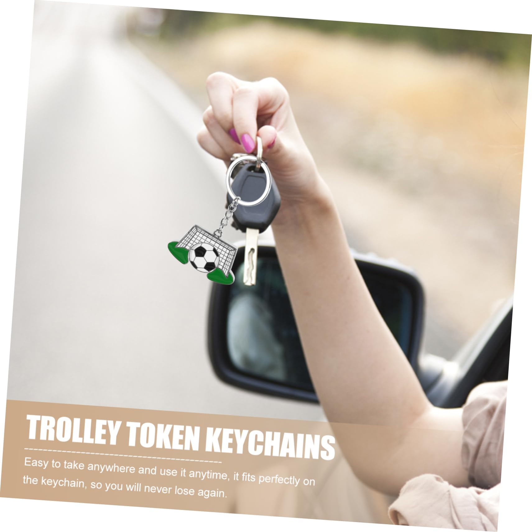 BELLIFFY Elegant Keychain Ring with Token Pendant - Stylish Trolley Key Holder for Car Keys, Sports Tokens & Accessories - Perfect for Everyday Use, Travel & Gifts
