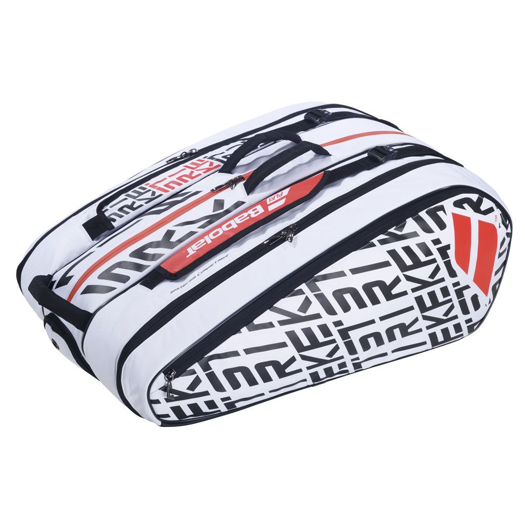 Babolat Pure Strike 12 Pack Tennis Racquet Bag - White | Durable Tennis Gear for Players & Coaches | Perfect for Tournaments, Training & Travel