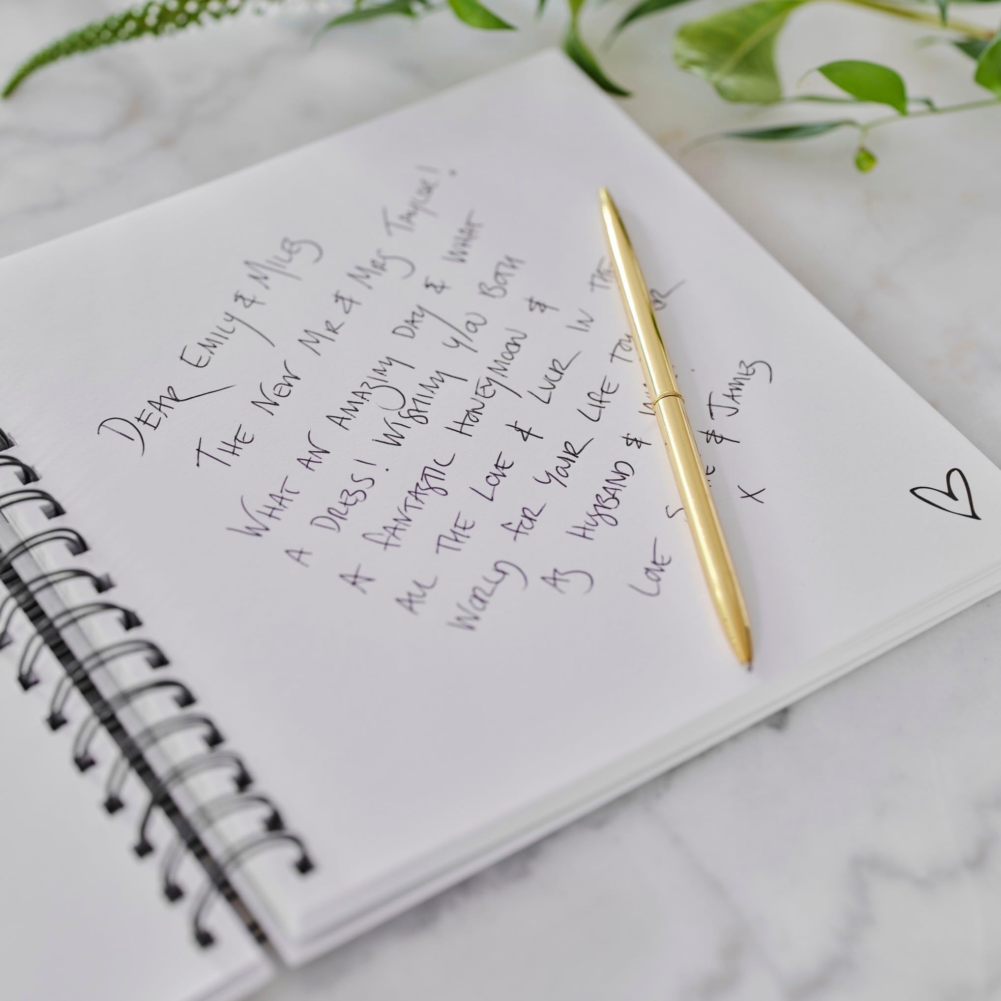 Elegant Ginger Ray Black & White Wedding Guest Book - Premium Brown Keepsake for Bridal Showers, Receptions & Anniversary Celebrations