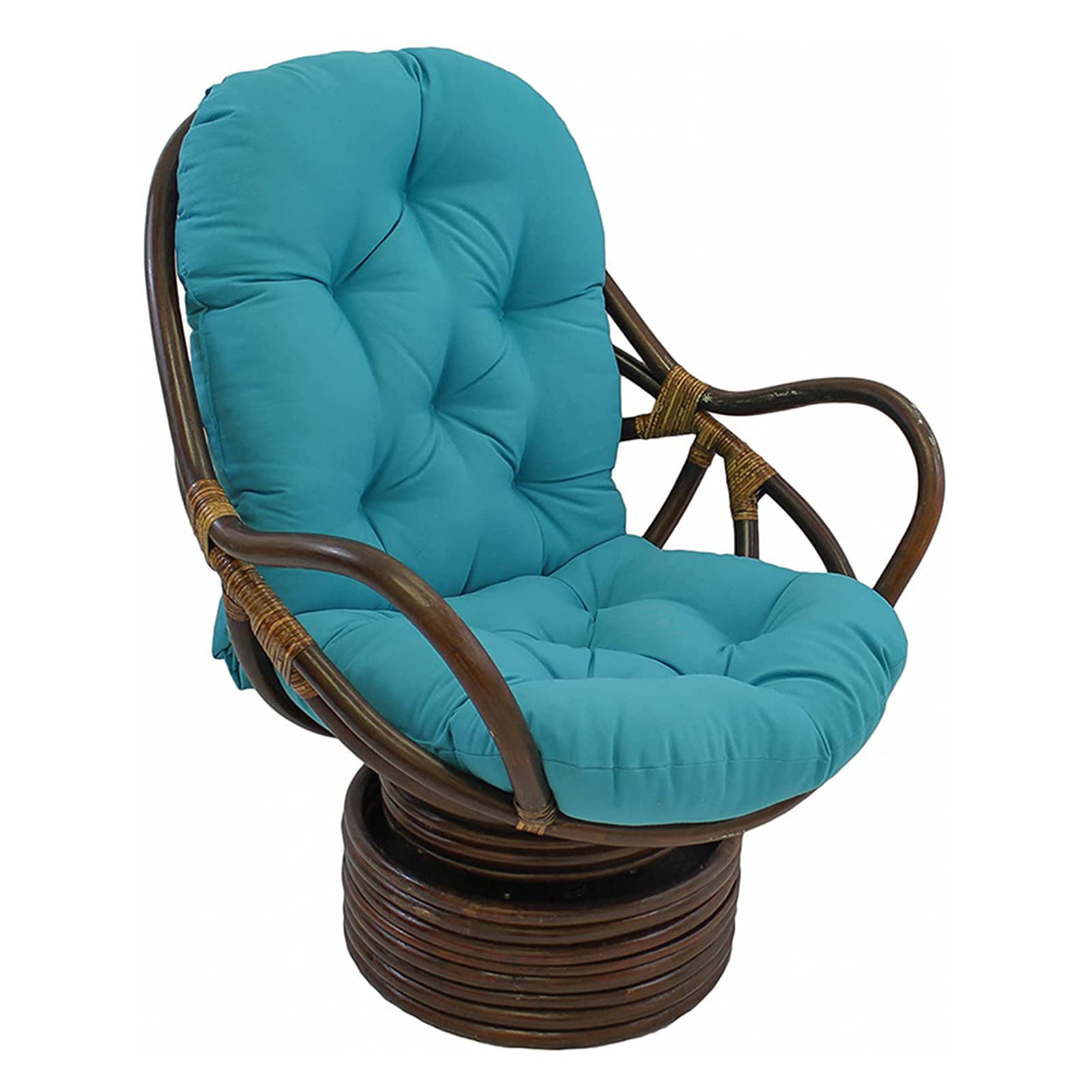 Thickened Swivel Rocker Chair Cushion - Outdoor Rocking Chair Pad, Garden Hammock & Papasan Chair Seat Cushion - Waterproof & Comfortable Blue Cushion for Patio, Deck, Porch & Backyard Relaxation