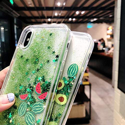 Sparkling Liquid Glitter Case for iPhone 11 Pro Max - Quicksand Watermelon Star Design, Bling Shiny Crystal Moving Protective Cover | Cute Clear Bumper Phone Case for Women Girls | Perfect for Parties, Daily Use & Gift Giving