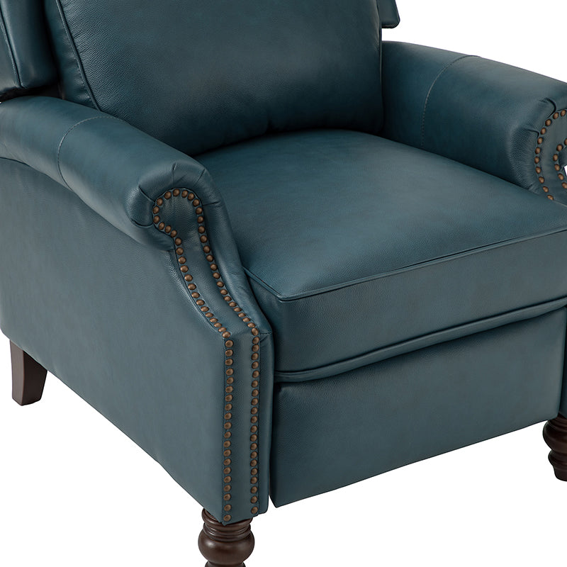 Lucina Genuine Leather Manual Recliner Chair - Handcrafted Premium Leather Living Room Furniture for Relaxation & Comfort - Perfect for Home Theater, Reading Nook, and Office Lounge