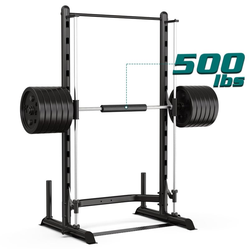 SincMill S1000 Power Rack - Heavy Duty Squat Rack with Bench Press Bar & Weight Bench for Home Gym | Strength Training Equipment for CrossFit, Powerlifting & Home Workouts