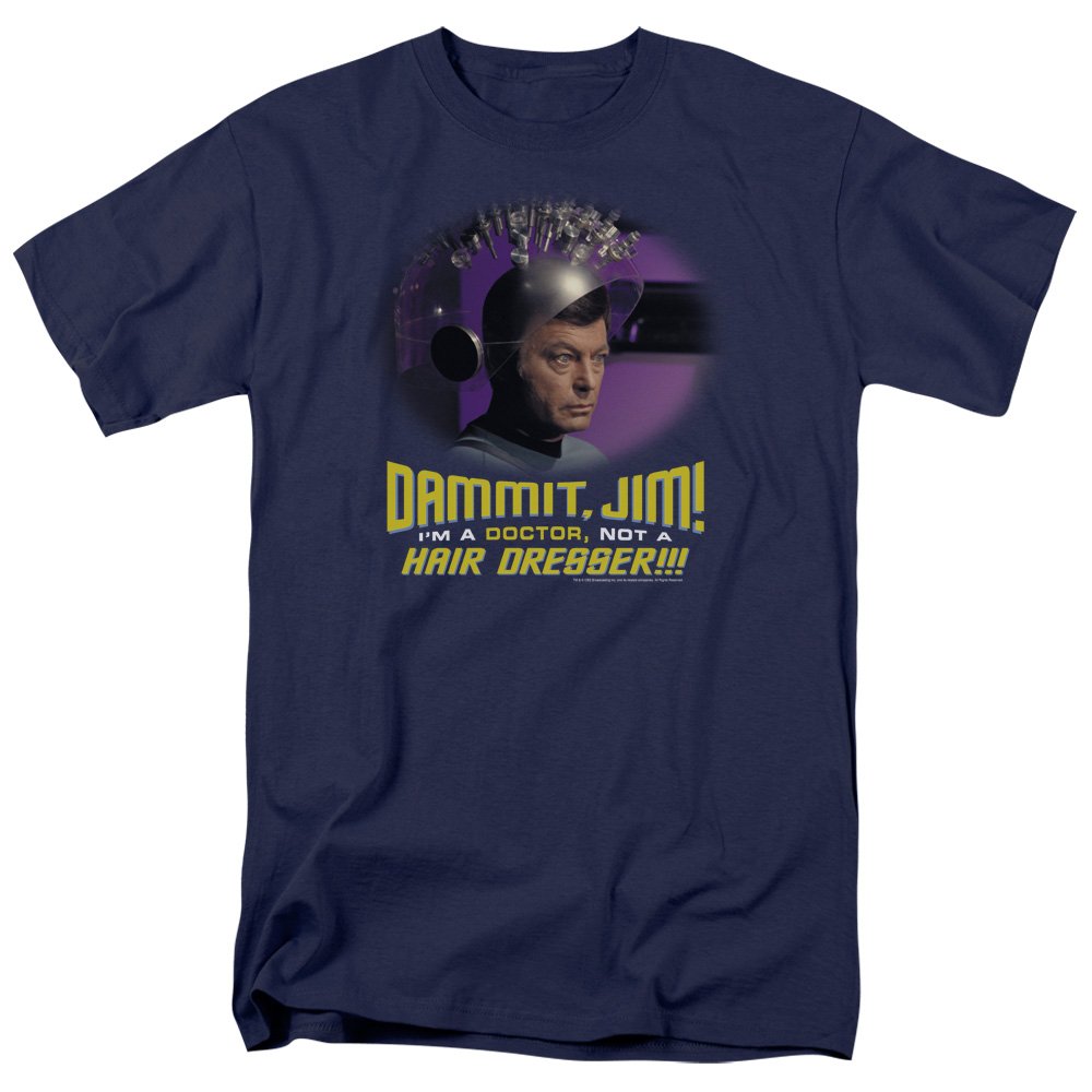 Star Trek Original Series 'Not A Hair Dresser' T-Shirt - Navy Blue, Medium | Officially Licensed Sci-Fi Apparel for Fans & Collectors - Perfect for Conventions, Cosplay, and Everyday Wear