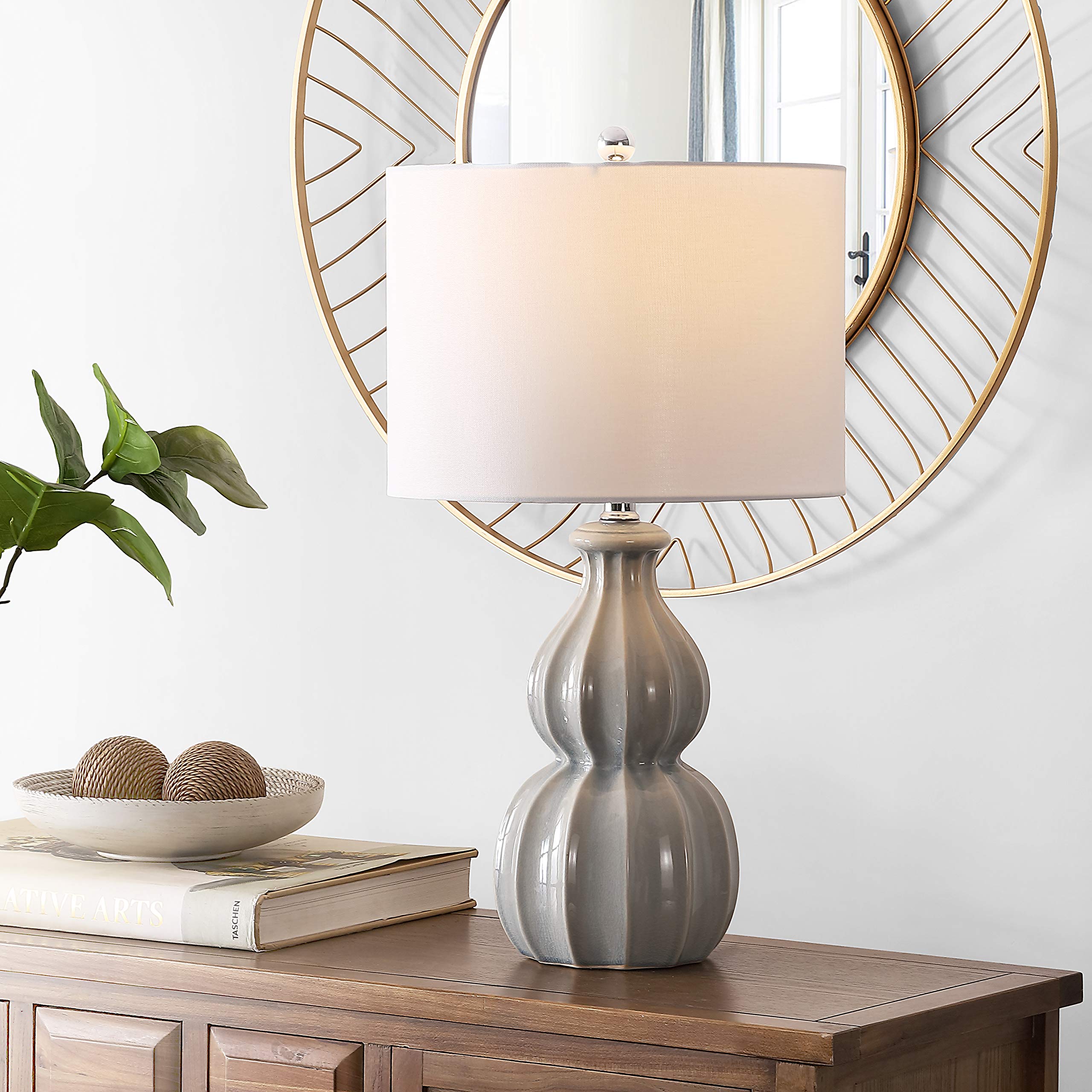 Safavieh Wade Grey Double Gourd Ceramic Table Lamp - 25