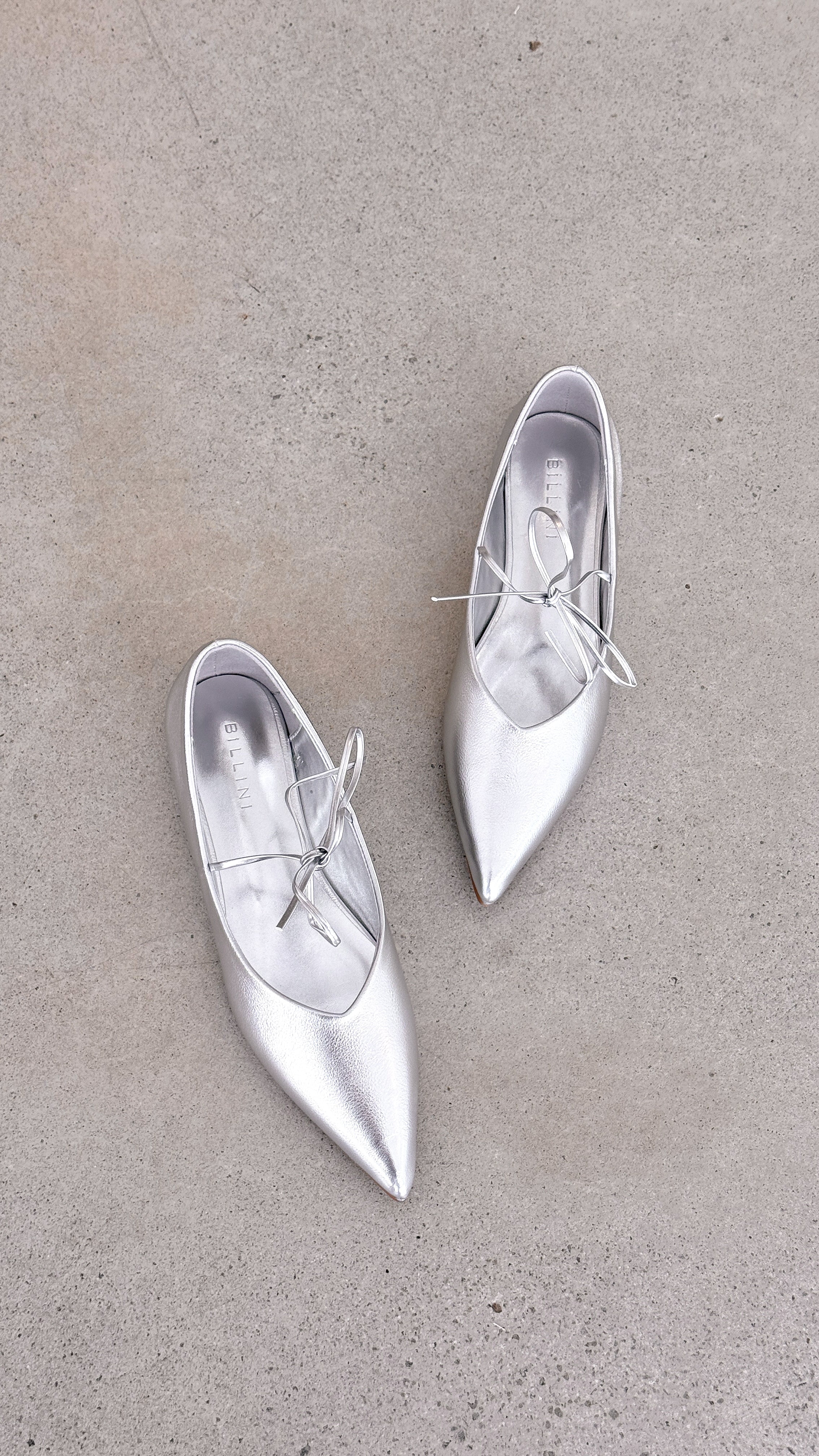 Haruna Women's Ballet Flats - Silver Metallic Comfortable Slip-On Shoes for Work, Office & Casual Wear