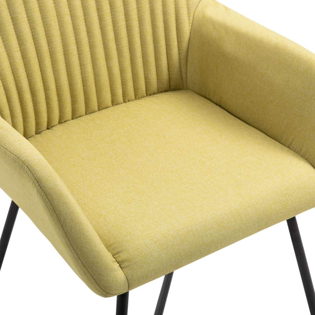 SKM Modern Dining Chairs Set of 2 - Green Fabric Upholstered Kitchen Chairs with Sturdy Metal Legs - Perfect for Dining Room, Kitchen, Breakfast Nook and Small Spaces