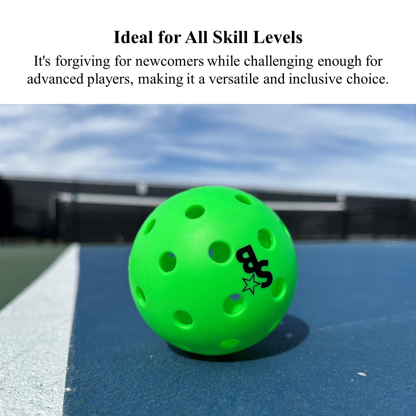 USAPA Approved SB Pickleball Balls 6 Pack - Professional Tournament Outdoor Balls with Supra-40 Holes | Neon Green Color | Hard Bounce for Competitive Play | Perfect for Backyard Games, Club Tournaments & Family Fun
