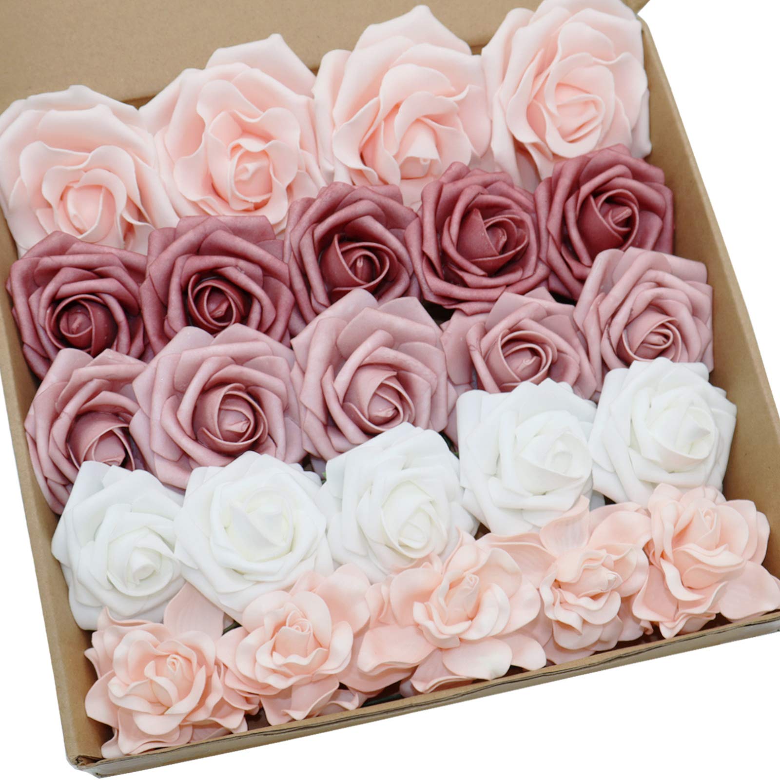 Artificial Flowers Combo - Delicate Dreamy Blush Mixed Floral Stems for DIY Wedding Bouquets, Centerpieces, Baby Showers & Home Decor | Perfect for Wedding Decor, Table Arrangements, and Party Decorations