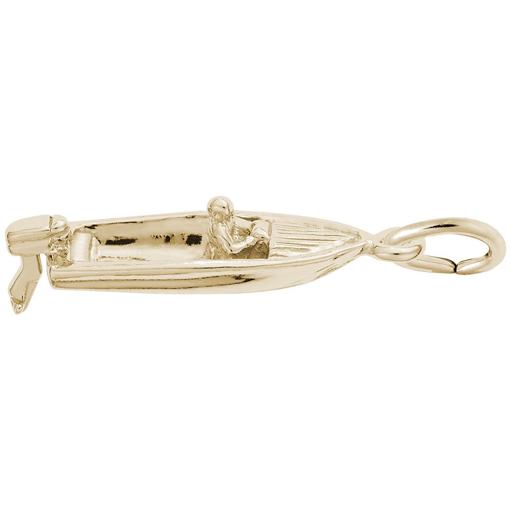 10K Yellow Gold Boat Charm Pendant for Bracelets & Necklaces - Perfect for Nautical Jewelry, Beach-Themed Accessories, and Gifts for Sailors & Sea Lovers