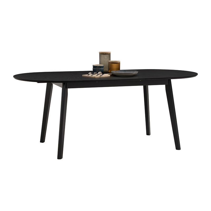 Extendable Dining Table 150-195cm - Black | Werner Expandable Kitchen Table for Small Spaces | Perfect for Family Dinners & Entertaining Guests