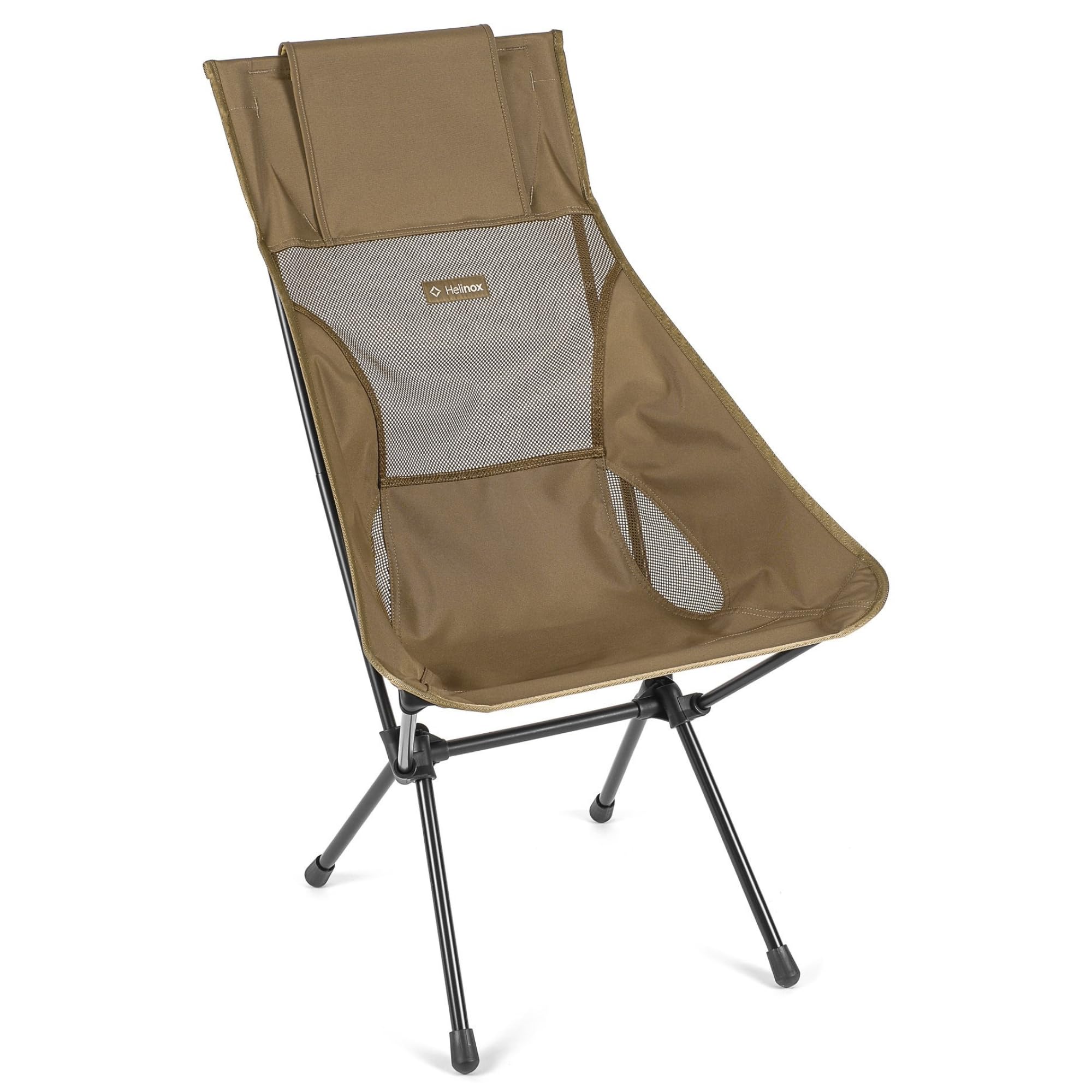 Helinox Sunset Chair - Lightweight High-Back Compact Folding Camping Chair with Storage Pockets (Coyote Tan) - Perfect for Outdoor Adventures, Beach Trips, and Backpacking