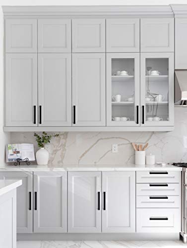 Ravinte 55-Pack 5 Inch Square Cabinet Handles - Matte Black Kitchen Cabinet Pulls & Drawer Handles - Durable Cabinet Hardware for Kitchen, Bathroom, and Office Storage (Perfect for Modern Home & Office Upgrades)