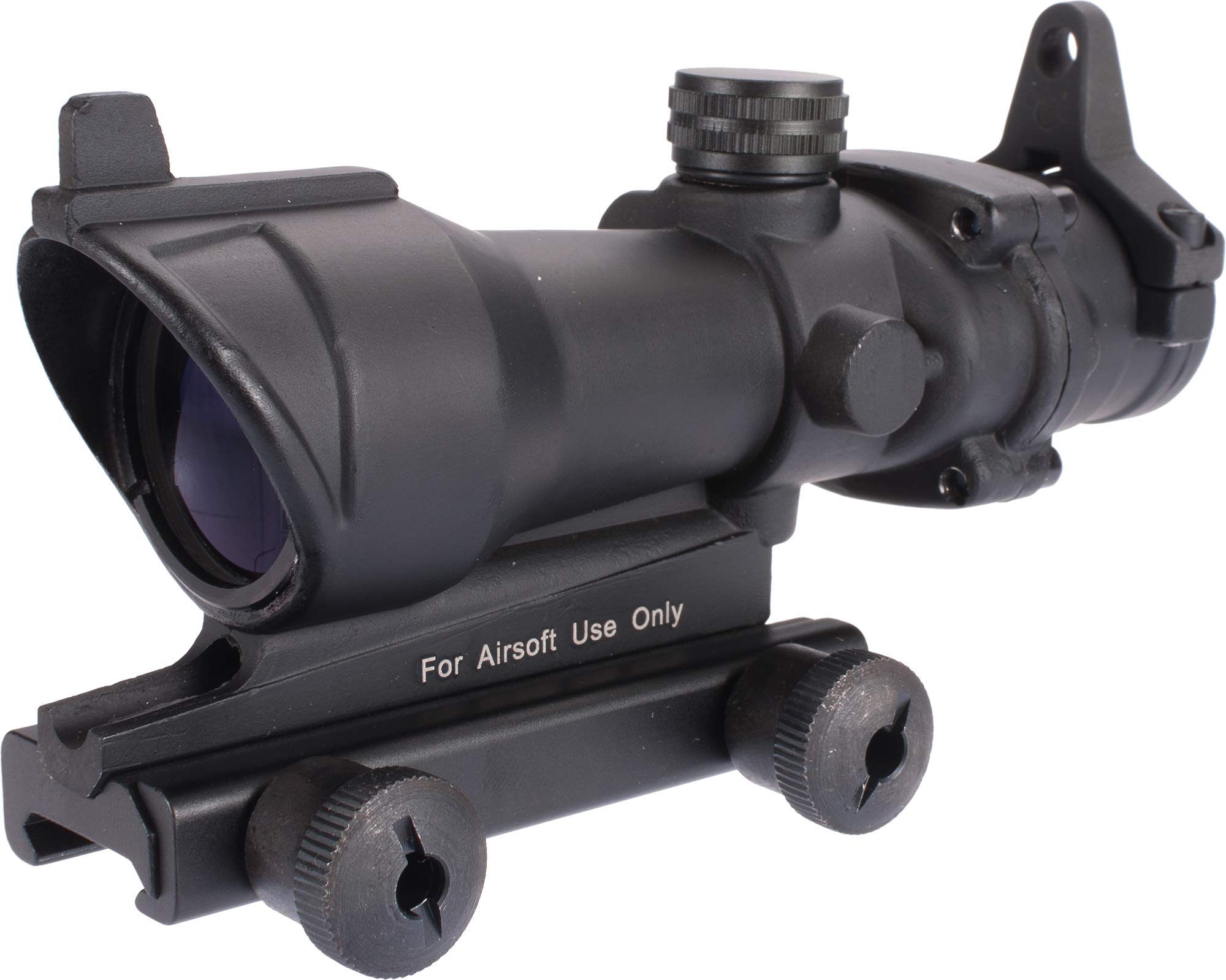 Element 4x32 Tactical Rifle Scope with Built-in Iron Sight & Picatinny Rail Mount - Black - Perfect for Airsoft, Hunting & Outdoor Shooting Sports