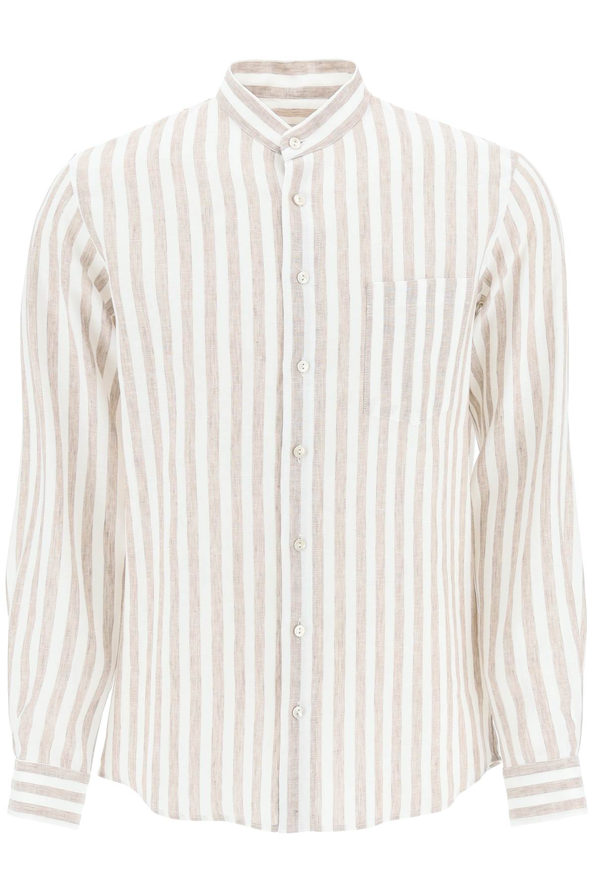 Stylish Agnona Striped Linen Shirt for Men & Women | Breathable Summer Casual Wear | Perfect for Beach Outings & Office Casual Fridays