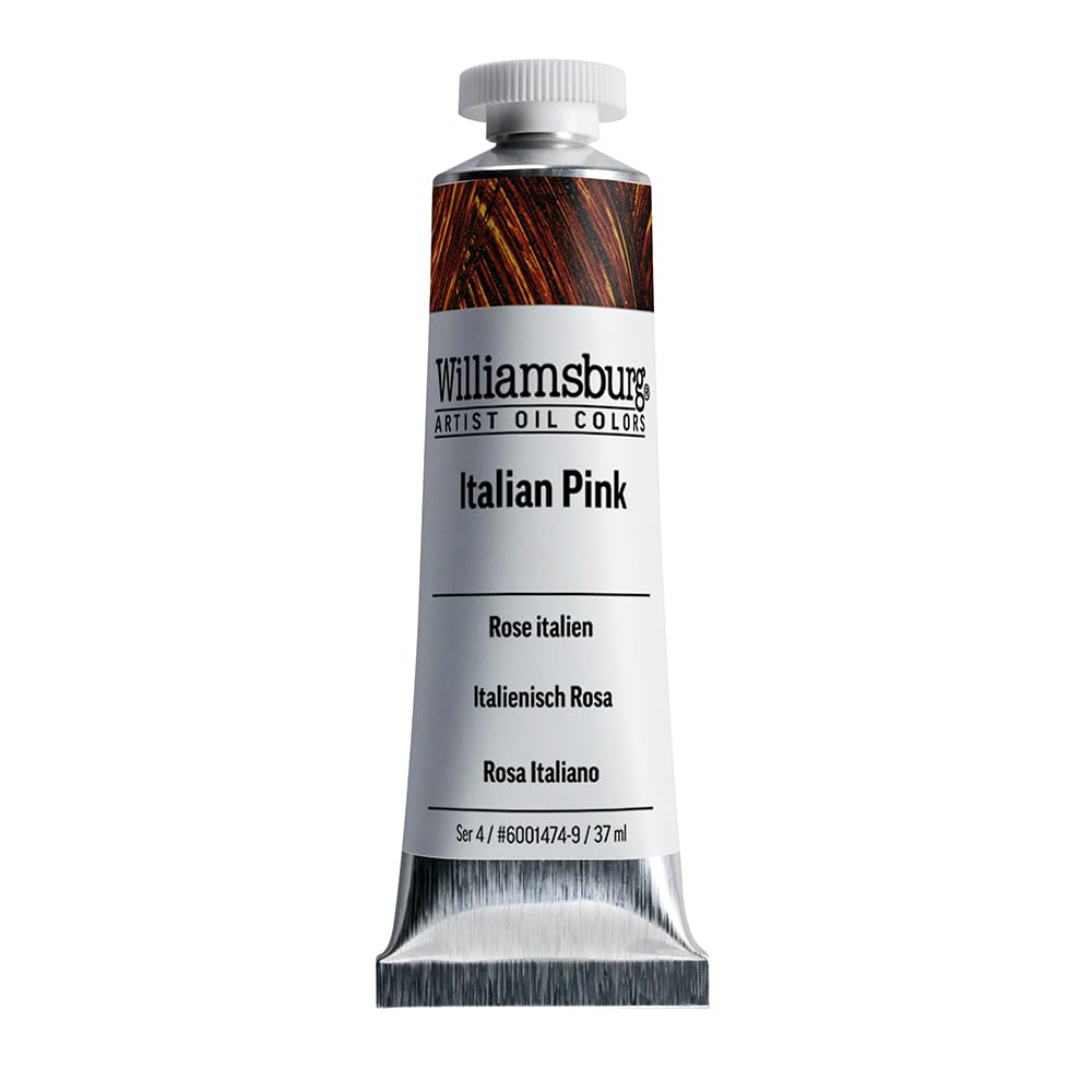 GOLDEN Williamsburg Artist Oil Colors - Italian Pink (37ml Tube) | Professional Semi-Transparent Oil Paint for Canvas Painting & Portrait Art