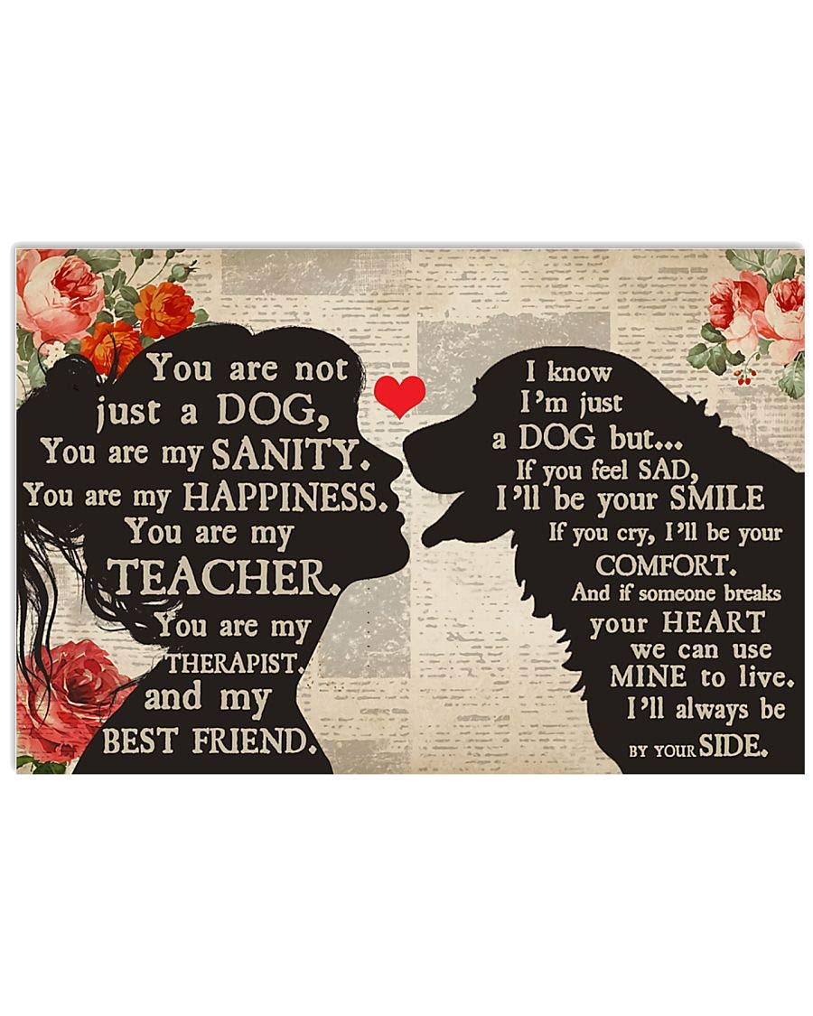 Funny Bernese Mountain Dog Silhouette Poster - Best Friend & Therapist Gift for Dog Lovers (18x12, 24x16, 36x24 Inches) - Perfect for Birthday, Christmas Decor & Pet Owner Home Office Wall Art