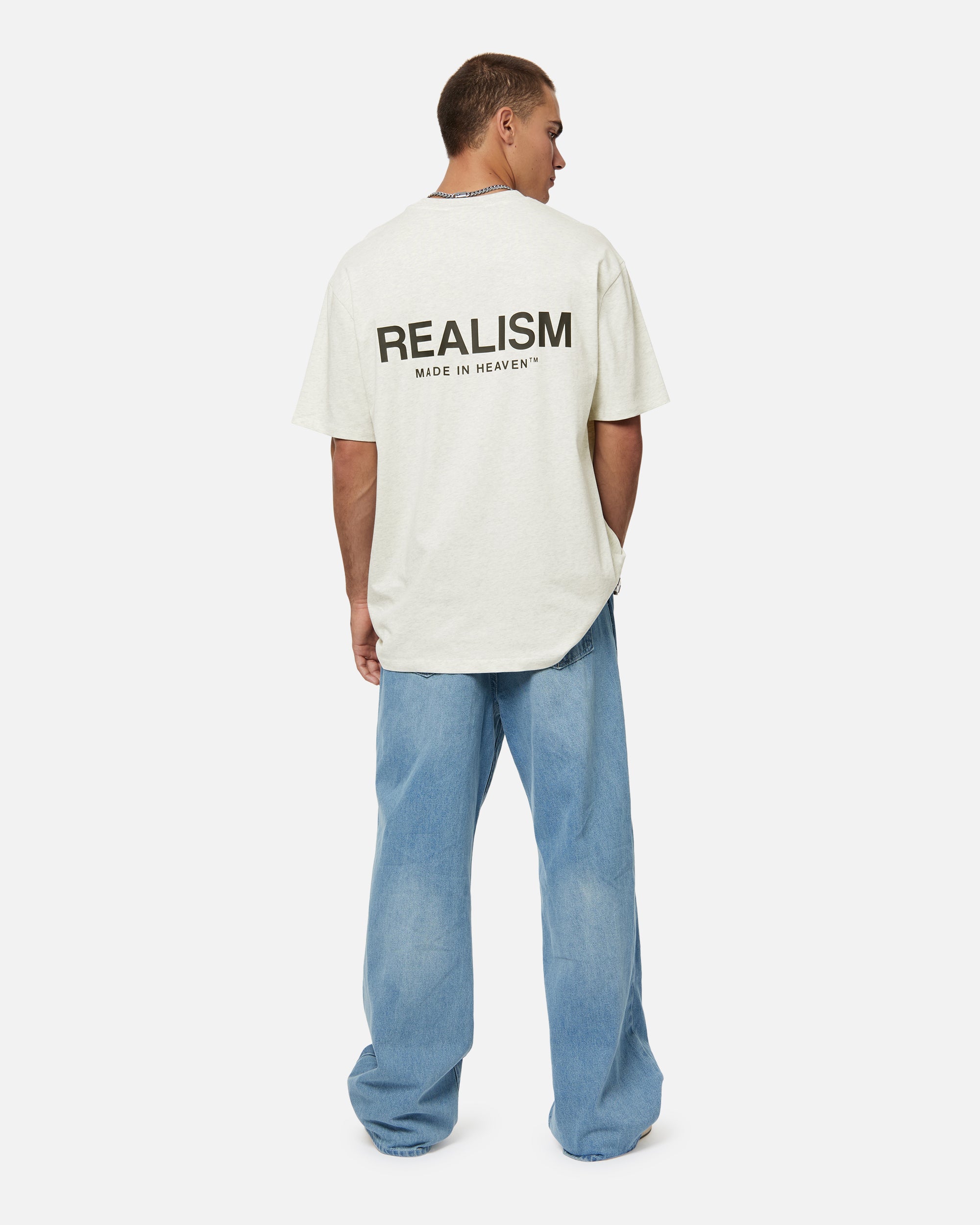 SSS Realism Heaven Logo Tee Oatmeal - Stylish Cotton T-Shirt for Men & Women | Perfect for Casual Wear, Street Fashion & Everyday Outfits