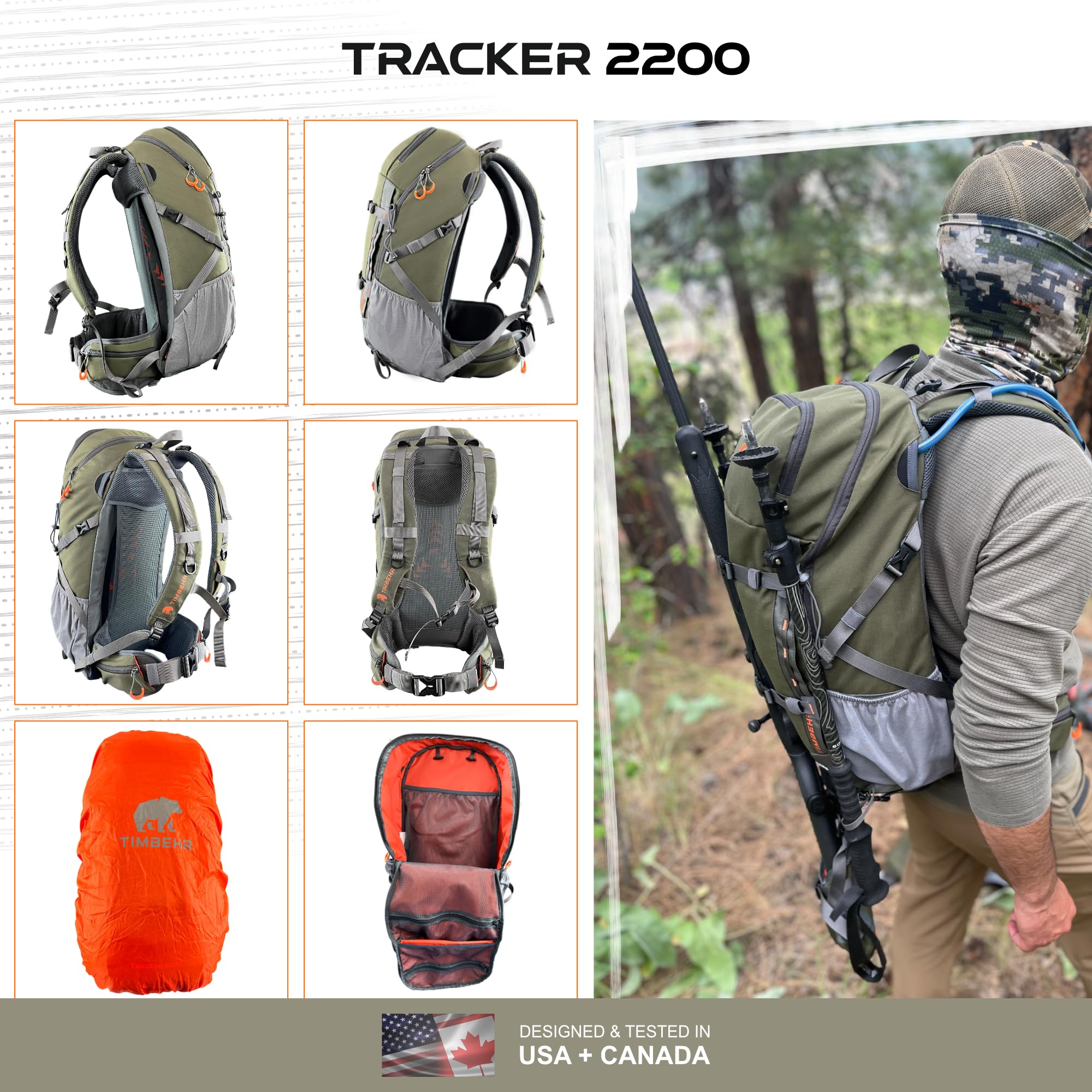 Tactical Hunting Backpack with Rifle & Bow Holder - Waterproof Lightweight Daypack with Rain Cover, YKK Zippers & Buckles - Durable Comfortable for Outdoor Hunting, Camping & Hiking Adventures