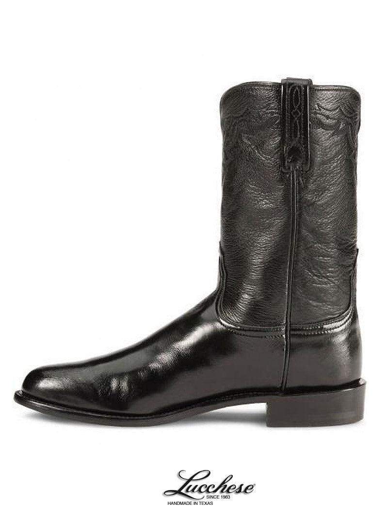 Lucchese T0082.C2 Men's 1883 Lonestar Roper Boots - Black Western Cowboy Boots for Men | Perfect for Rodeo, Country Dancing & Casual Wear