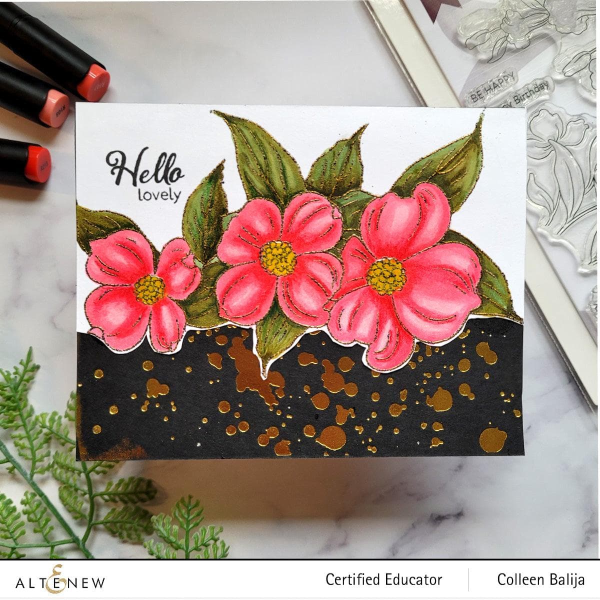 Flowering Dogwood Outline Stamp Set for DIY Scrapbooking, Card Making & Handmade Crafts - Floral Rubber Stamps for Artists & Crafters