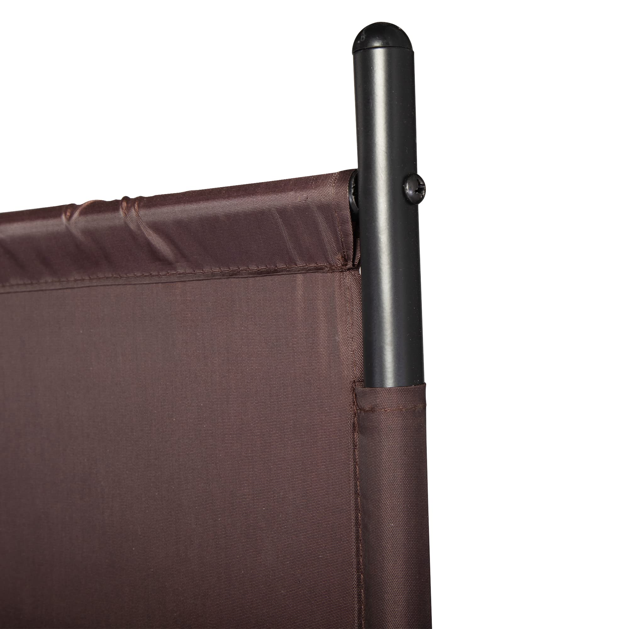 3 Panel Room Divider Screen - Folding Privacy Partition for Home & Office with Oxford Fabric & Iron Metal Frame (Red Brown) - Perfect for Creating Private Spaces in Living Rooms, Bedrooms, or Workspaces