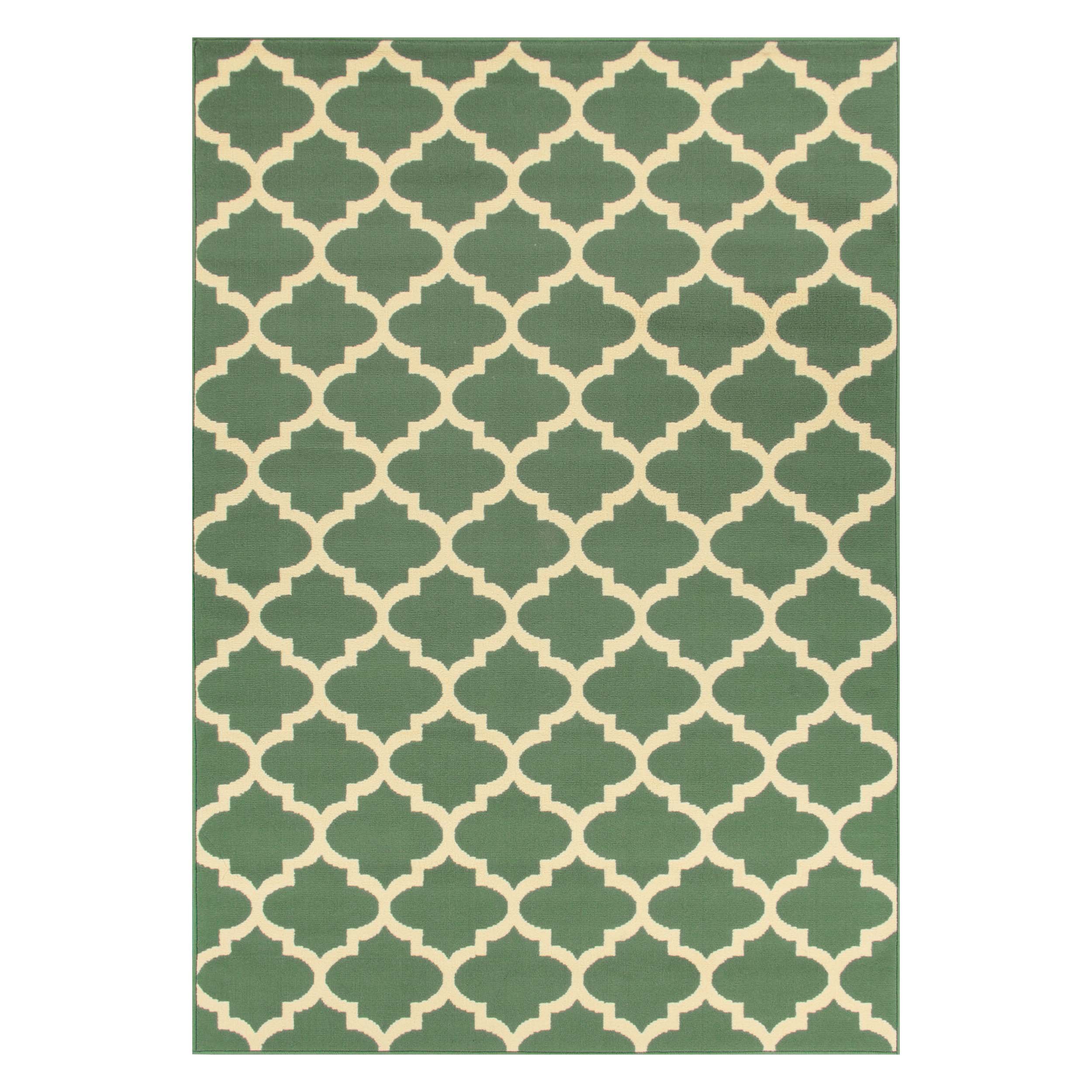 Modern Quatrefoil Geometric Trellis Indoor Area Rug - Non-Slip Soft Living Room Carpet - Perfect for Bedroom, Nursery, Dorm & Home Decor