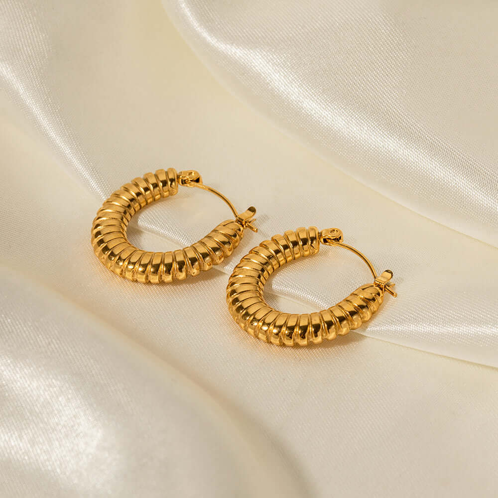 Minimalist 18K Gold Plated Hoop Earrings for Women - Classic Small Gold Hoops for Everyday Wear | JDEW018 | Perfect for Office, Date Night & Casual Outfits