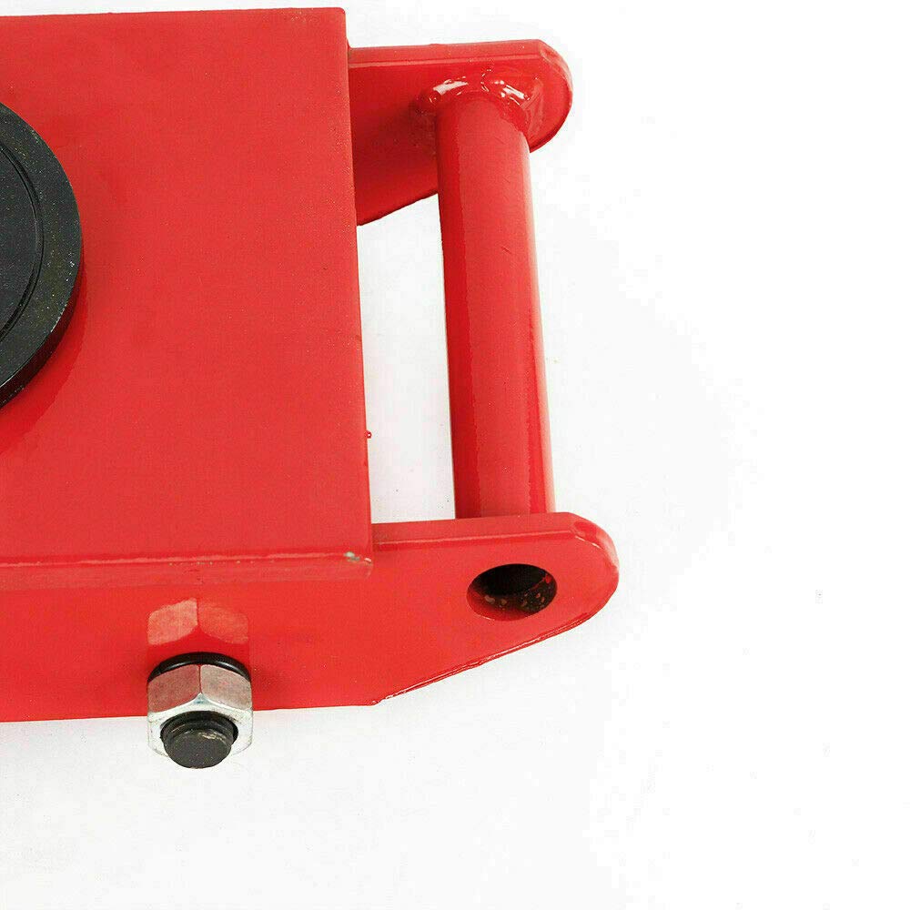 8T/17,600 lbs Heavy Duty Machinery Mover with 360° Rotation & Steel Rollers - Industrial Dolly Skate for Workshop, Warehouse & Factory Equipment Moving - Red CNCEST Cargo Trolley with Built-in Handle