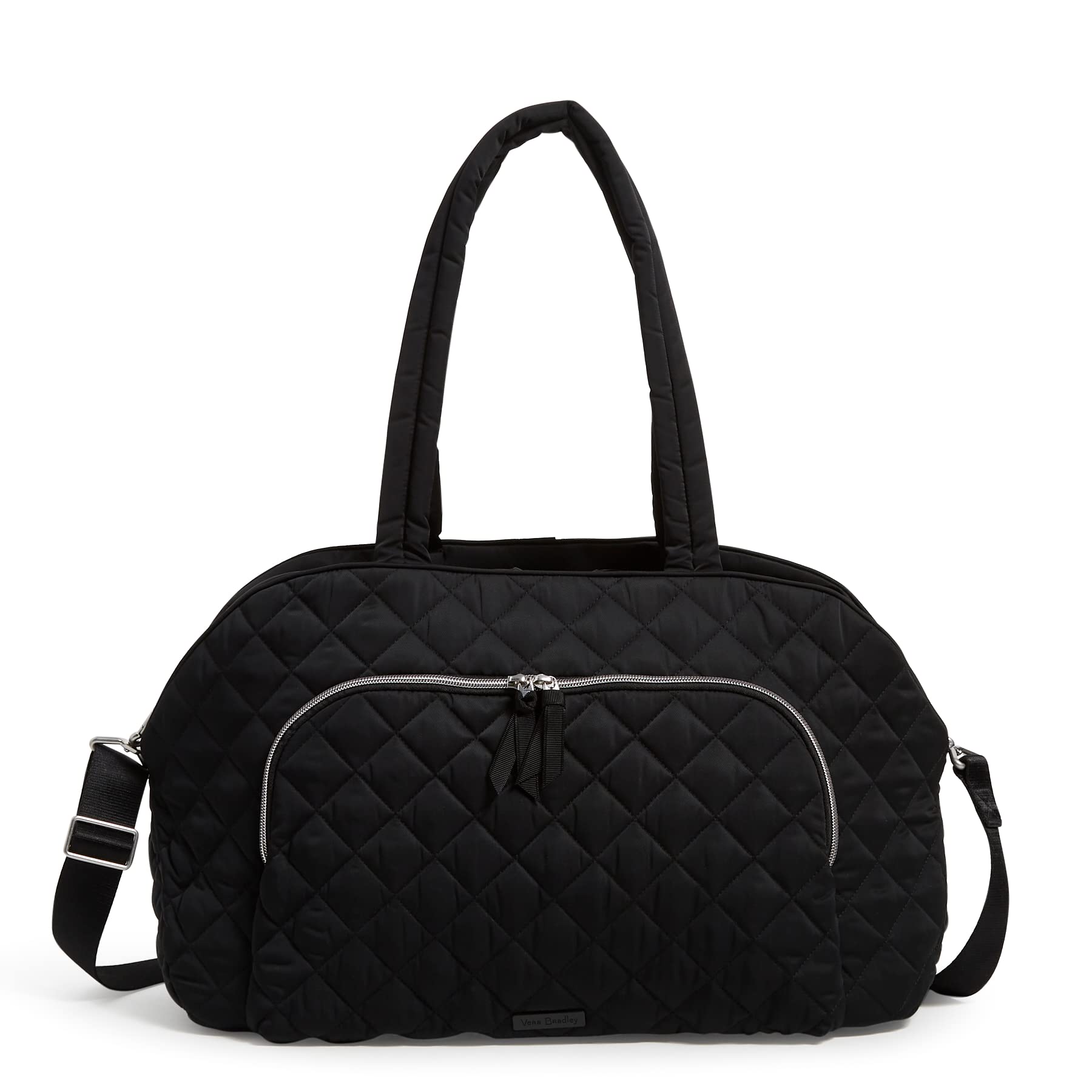 Vera Bradley Women's Performance Twill Weekender Travel Bag - Black One Size Carry-On Luggage for Weekend Getaways, Business Trips & Gym Essentials