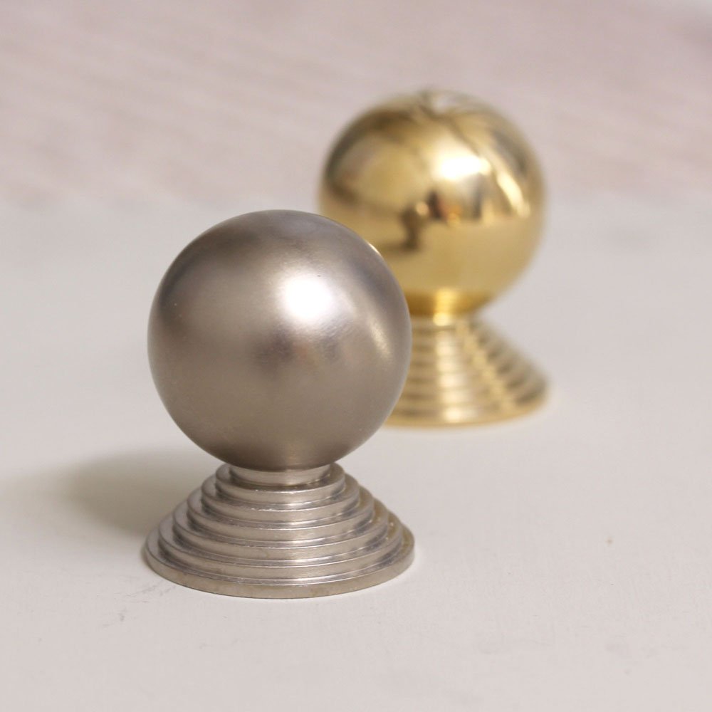 Vintage Satin Nickel Round Art Deco Cabinet Knob - 10 Pack - Elegant Drawer Pulls for Kitchen Cabinets, Bathroom Vanity & Furniture Hardware - Easy Installation Home Decor Upgrade