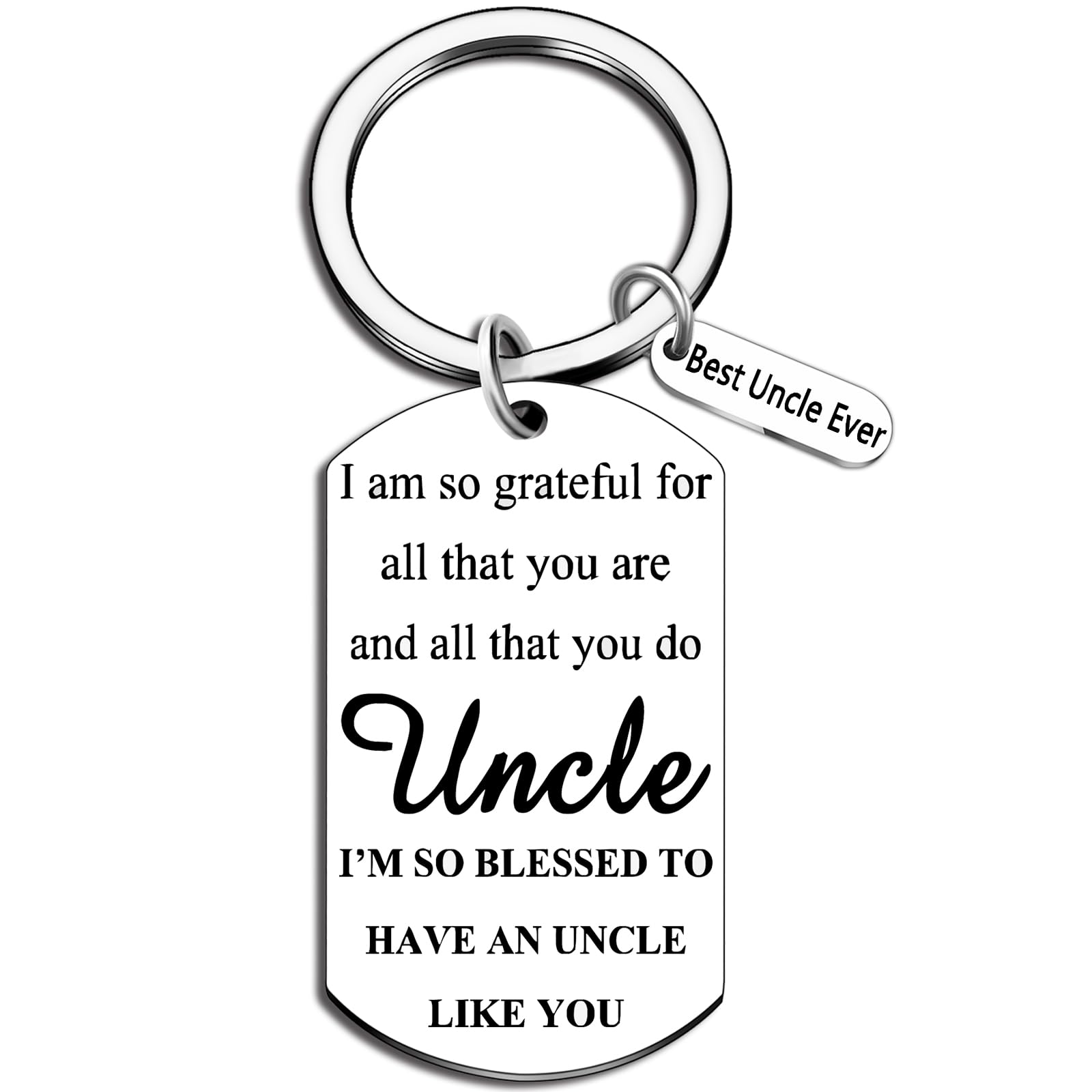 Uncle Gifts - Engraved Keychain for Uncle from Niece & Nephew | Christmas Gift for Uncle, Birthday Present | Perfect for Father's Day, Anniversary & Special Occasions