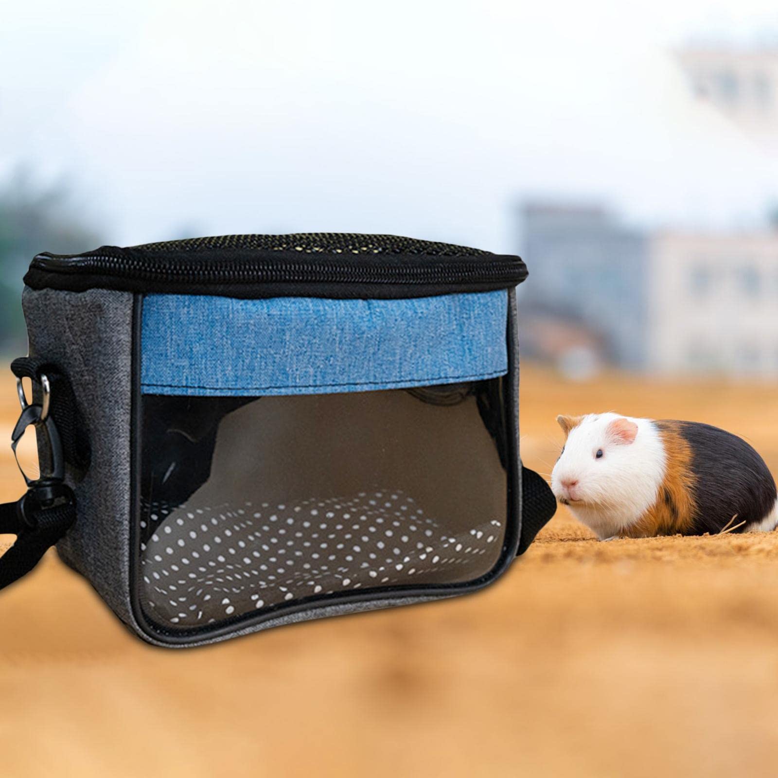GAH Pets Small Animal Carrier Bag - Portable Hamster Travel Cage for Guinea Pigs, Rabbits & Rodents (7.87x6.30x4.72 Inch) - Perfect for Vet Visits, Outdoor Adventures & Daily Transport