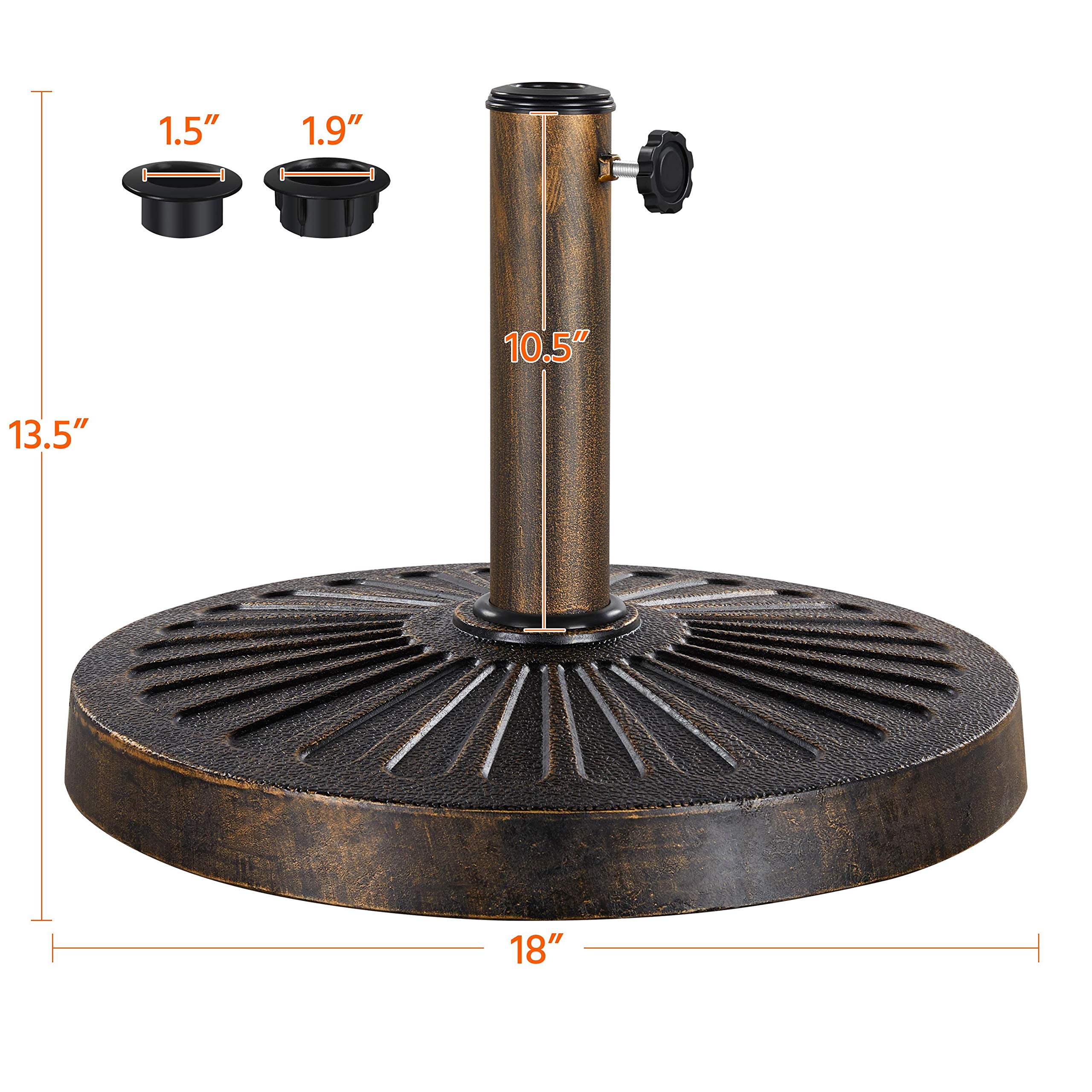 Yaheetech 7.5FT Heavy Duty Outdoor Patio Umbrella with 30lb Weighted Base - Push Button Tilt & Crank Lift, Sturdy Steel Ribs, Market Umbrella for Garden, Poolside, Restaurant, Backyard (Tan)