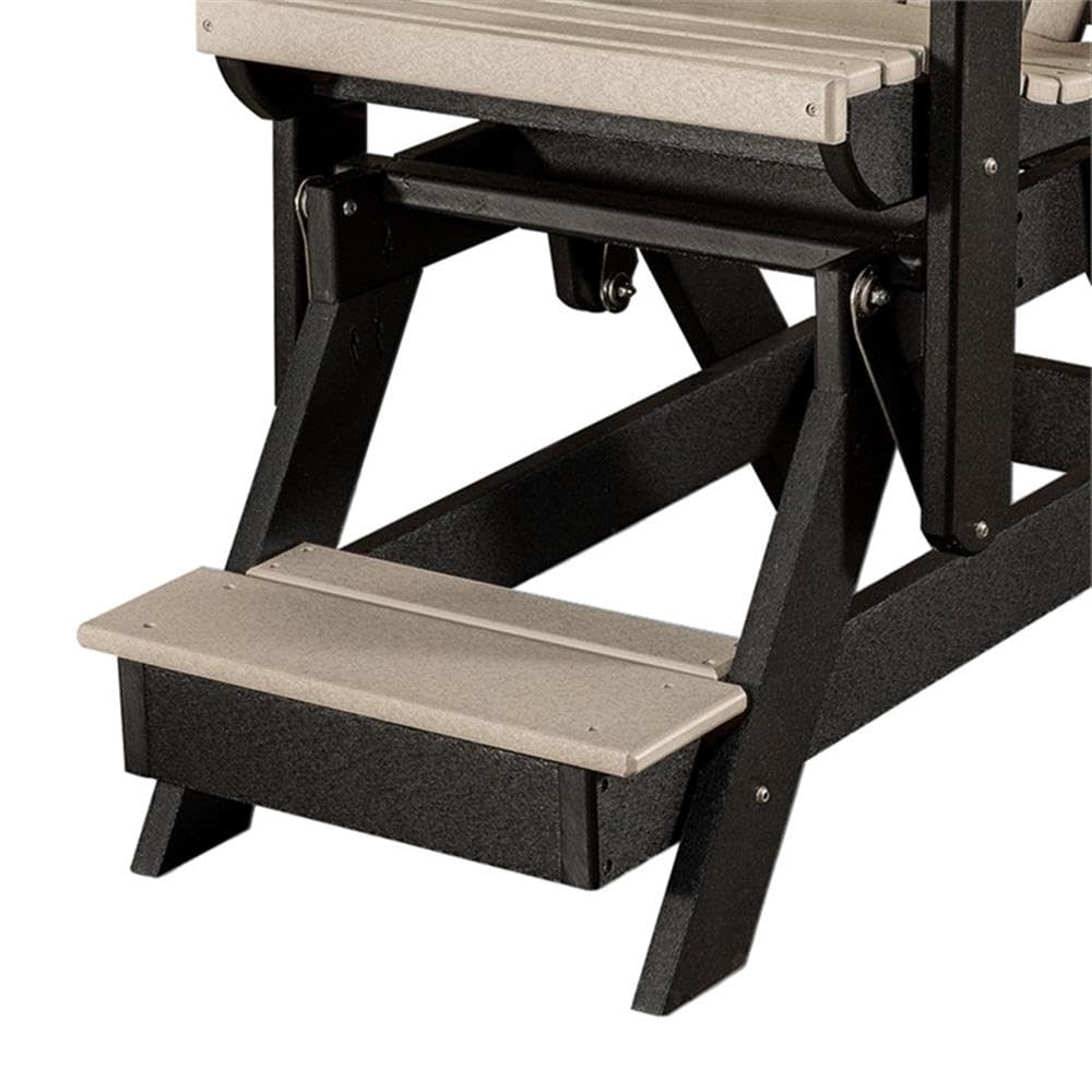 American Classic Balcony Height Table Double Glider - Weatherwood on Black Finish - Perfect for Outdoor Patio, Porch & Garden Relaxation