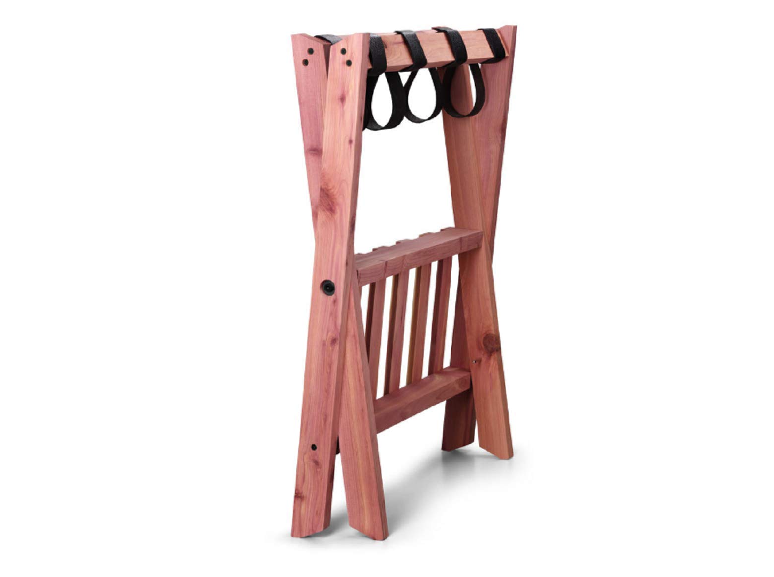 Wooden Luggage Rack with Shoe Shelf - Sturdy Guest Room & Bedroom Organizer - Handcrafted in USA - Perfect for Spare Rooms, Airbnb Rentals & Closet Storage